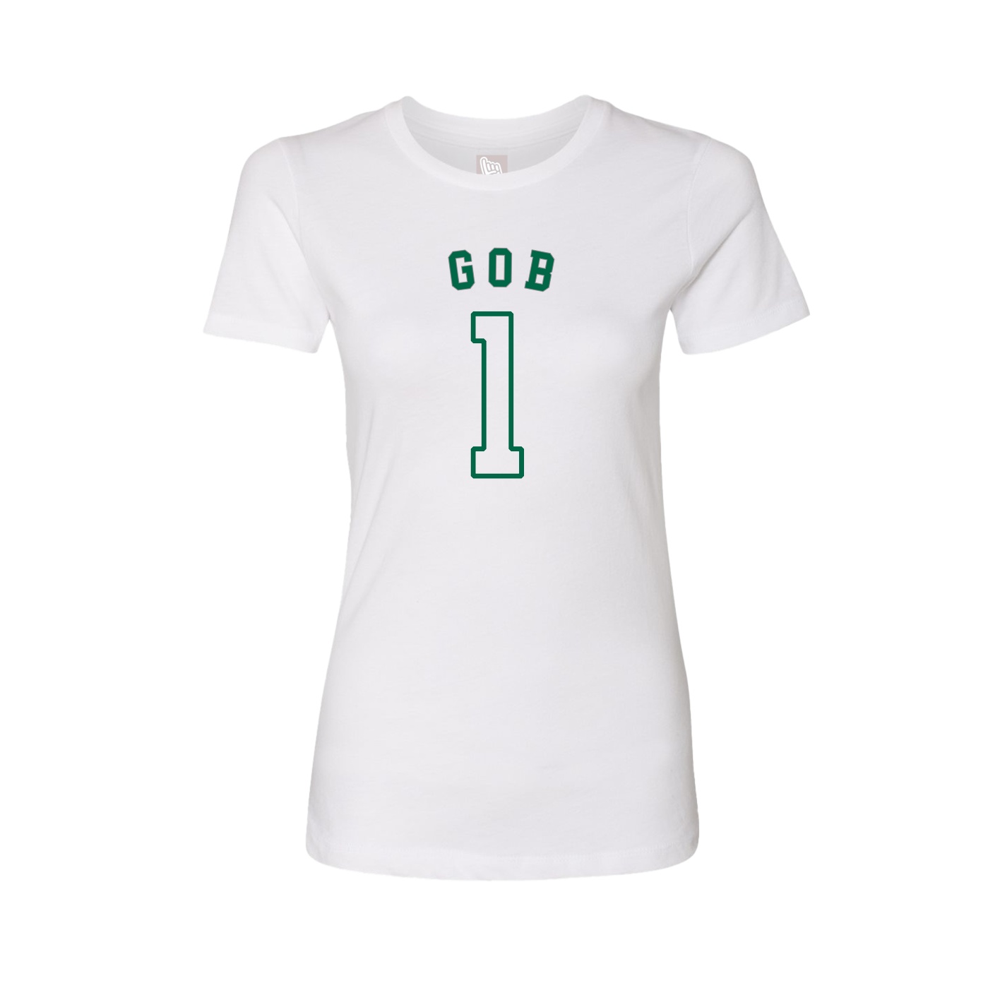 Fitted Women's Tee — Shirsey Arch in White