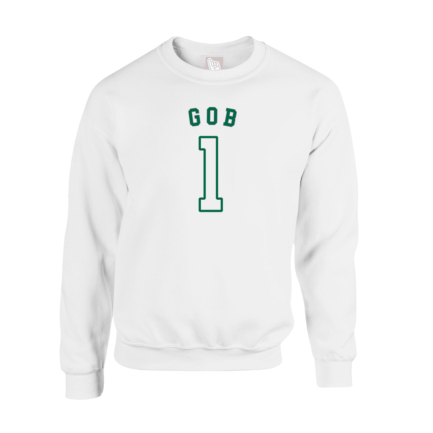 Fleece Crew — Shirsey Arch in White