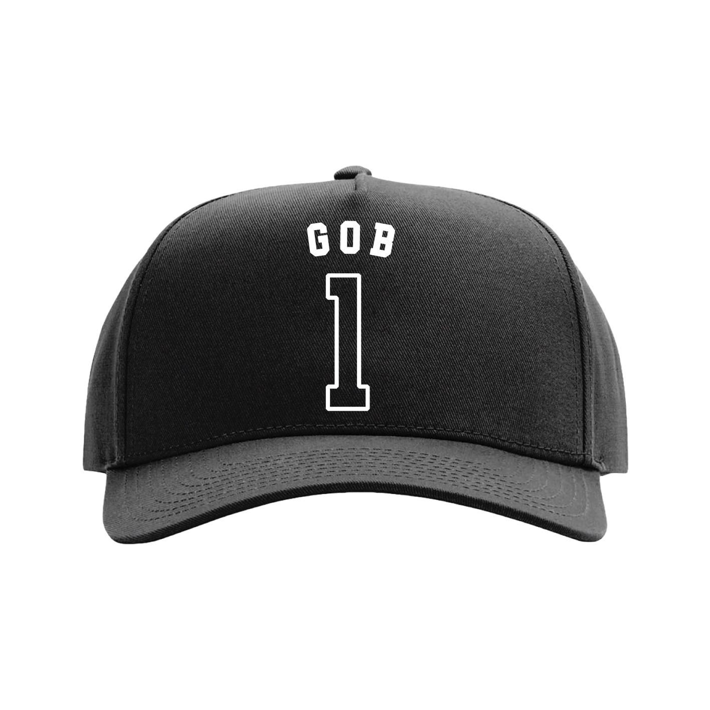 Full Fabric Five-Panel Champ Cap — Shirsey Arch in Black