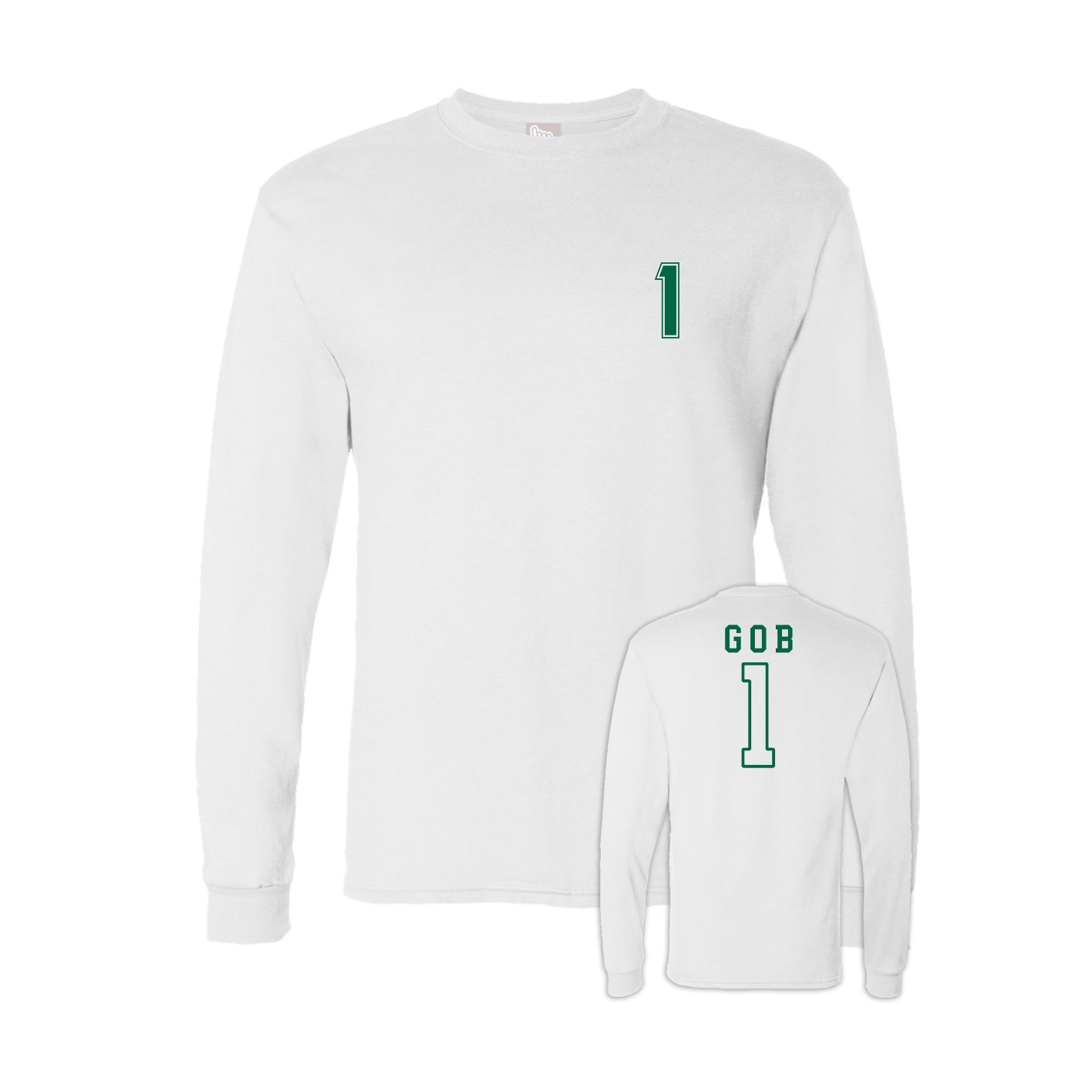 Long Sleeve Tee — Chest Back in White