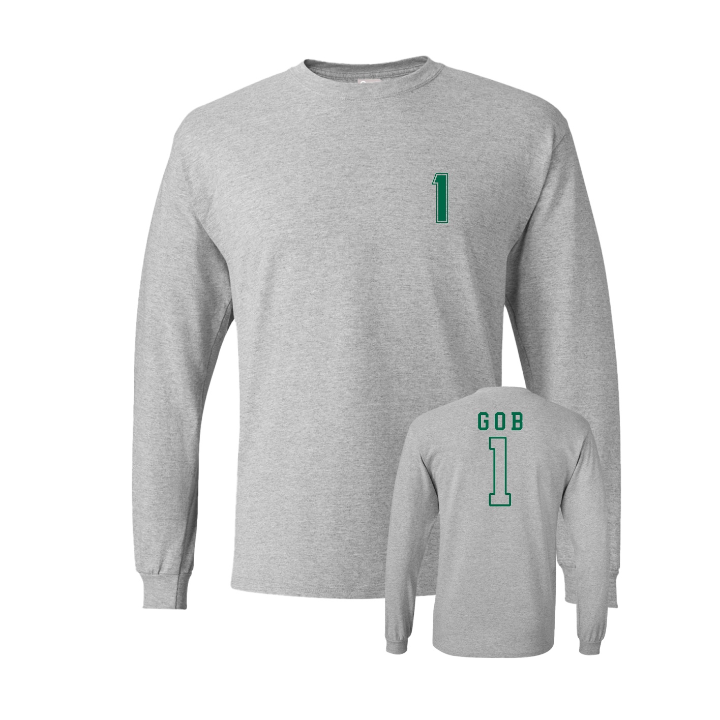 Long Sleeve Tee — Chest Back in Grey