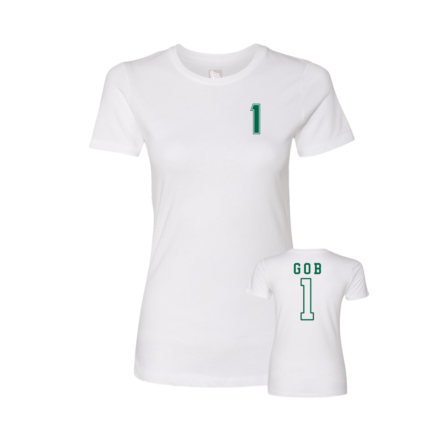 Fitted Women's Tee — Chest Back in White