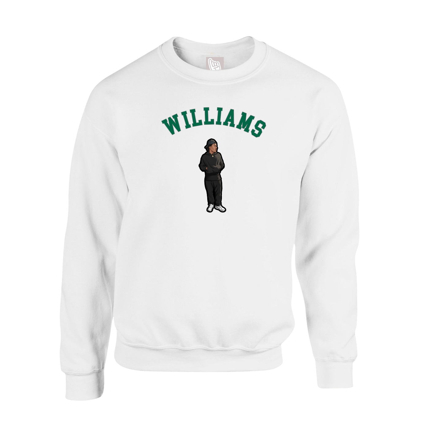 Fleece Crew — Shirsey Arch in White