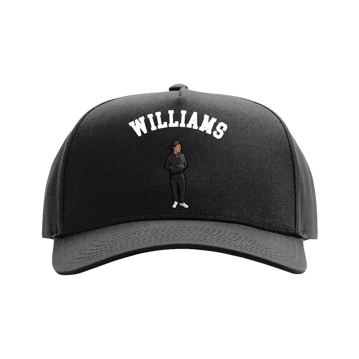 Full Fabric Five-Panel Champ Cap — Shirsey Arch in Black