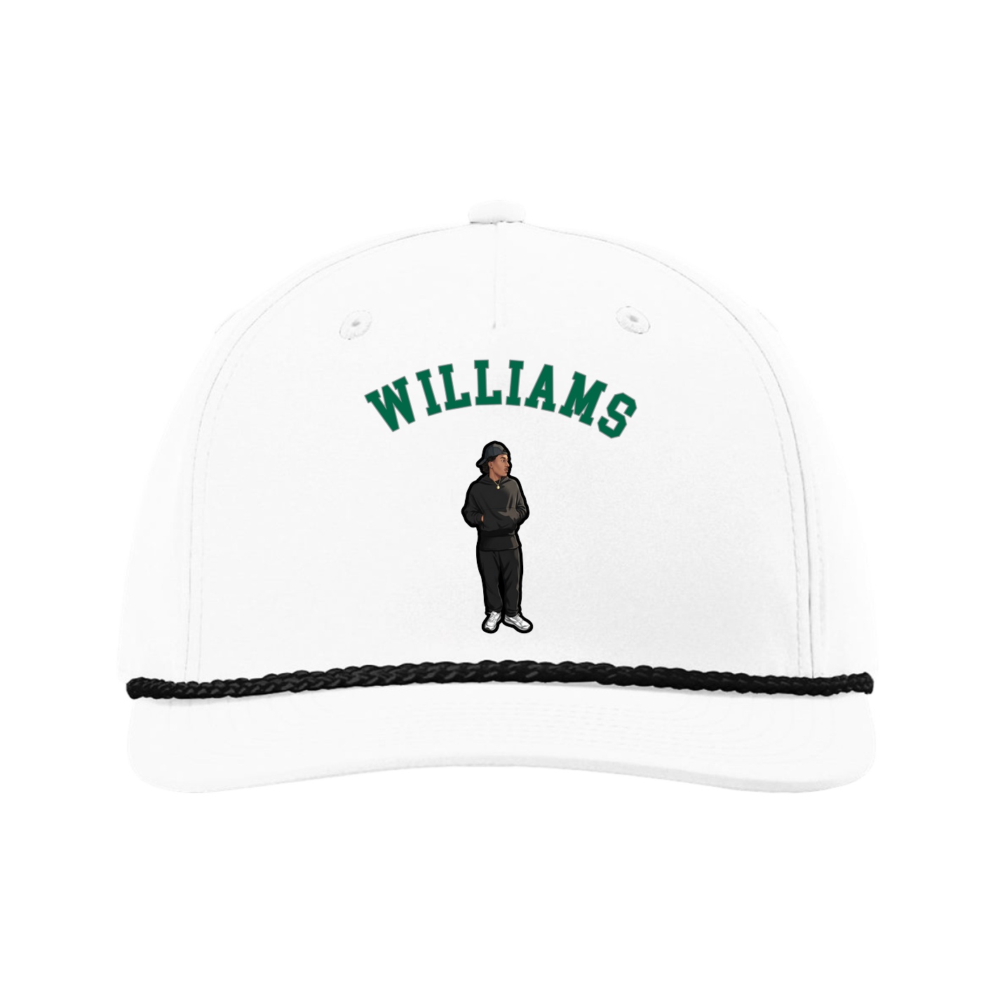 Five-Panel Classic Rope Cap — Shirsey Arch in White
