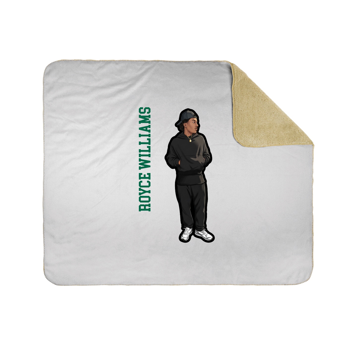 Throw Blanket — Name Vertical in White
