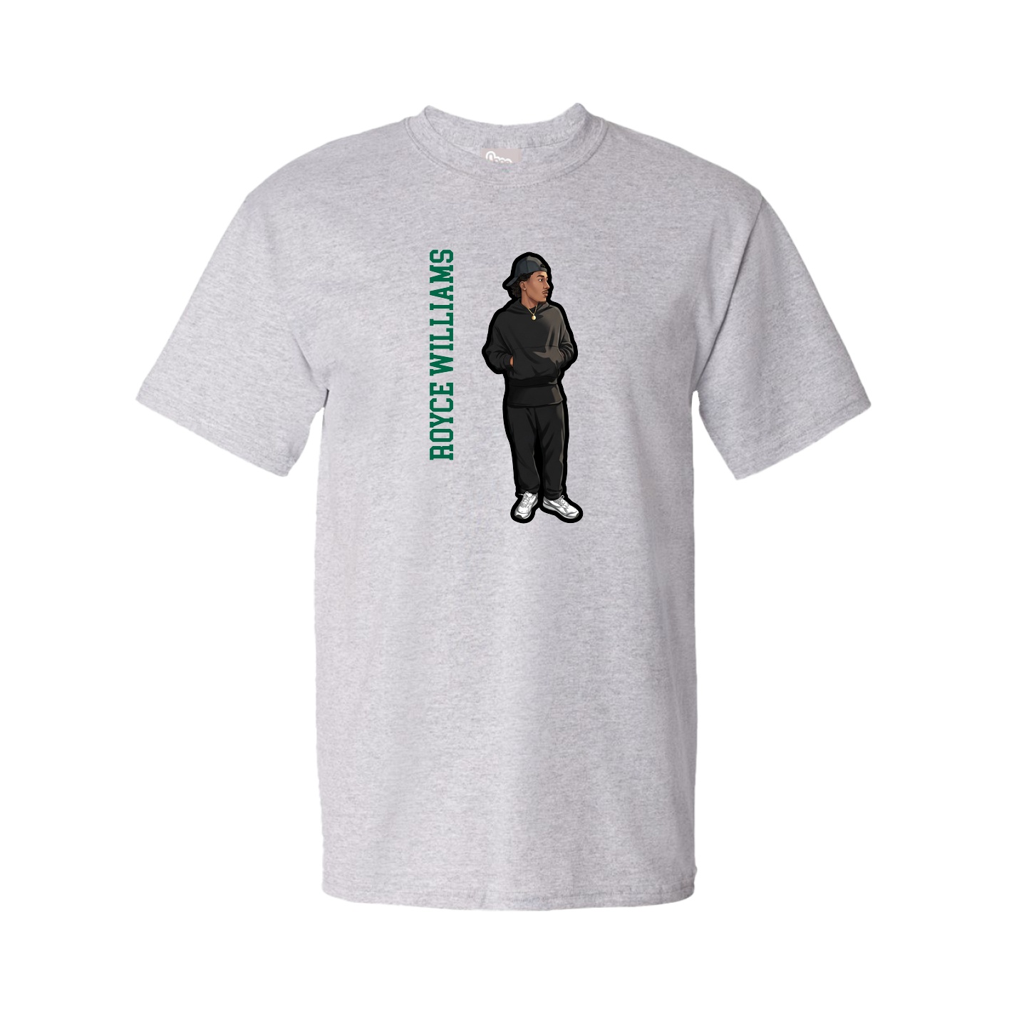 Tee — Name Vertical in Grey
