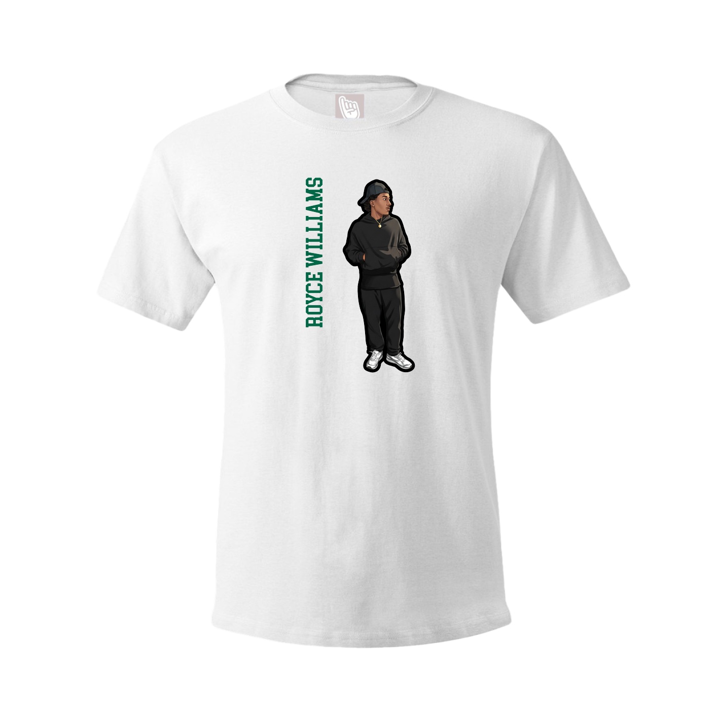 Tee — Name Vertical in White