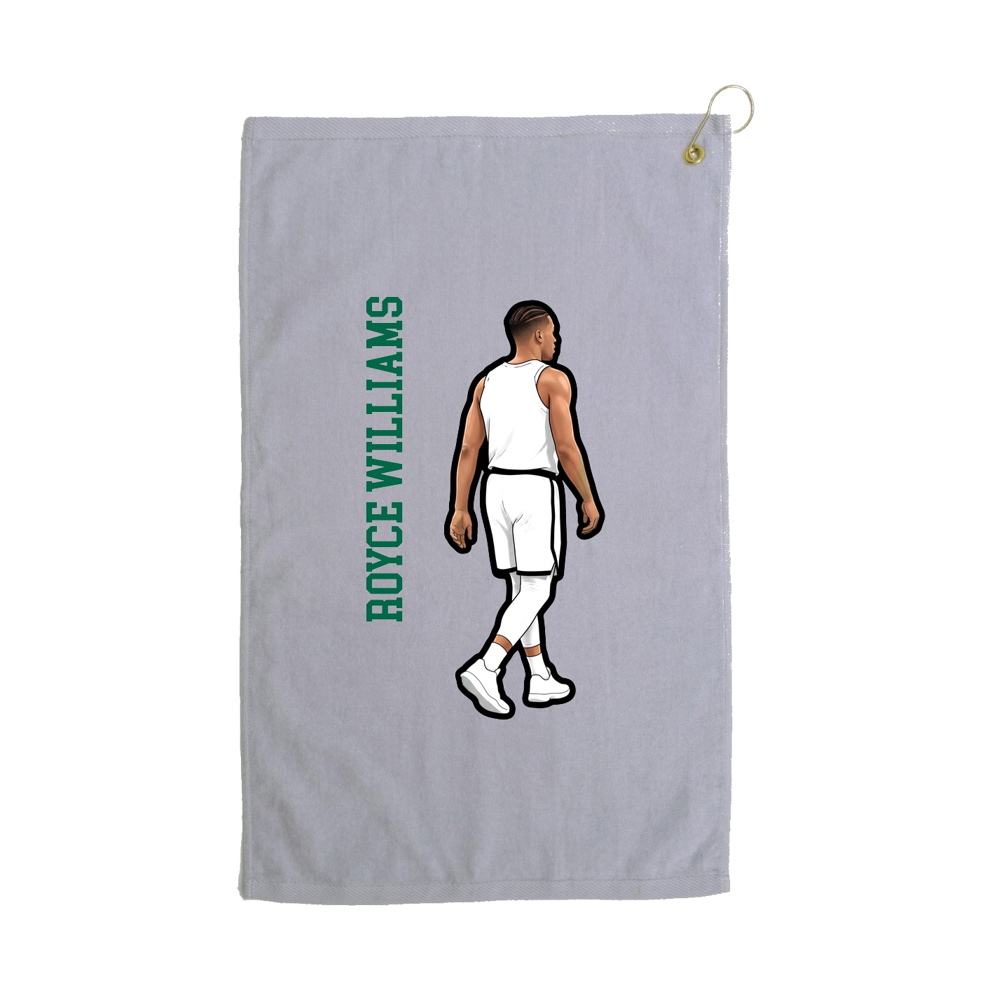 Golf Towel — Name Vertical in Grey