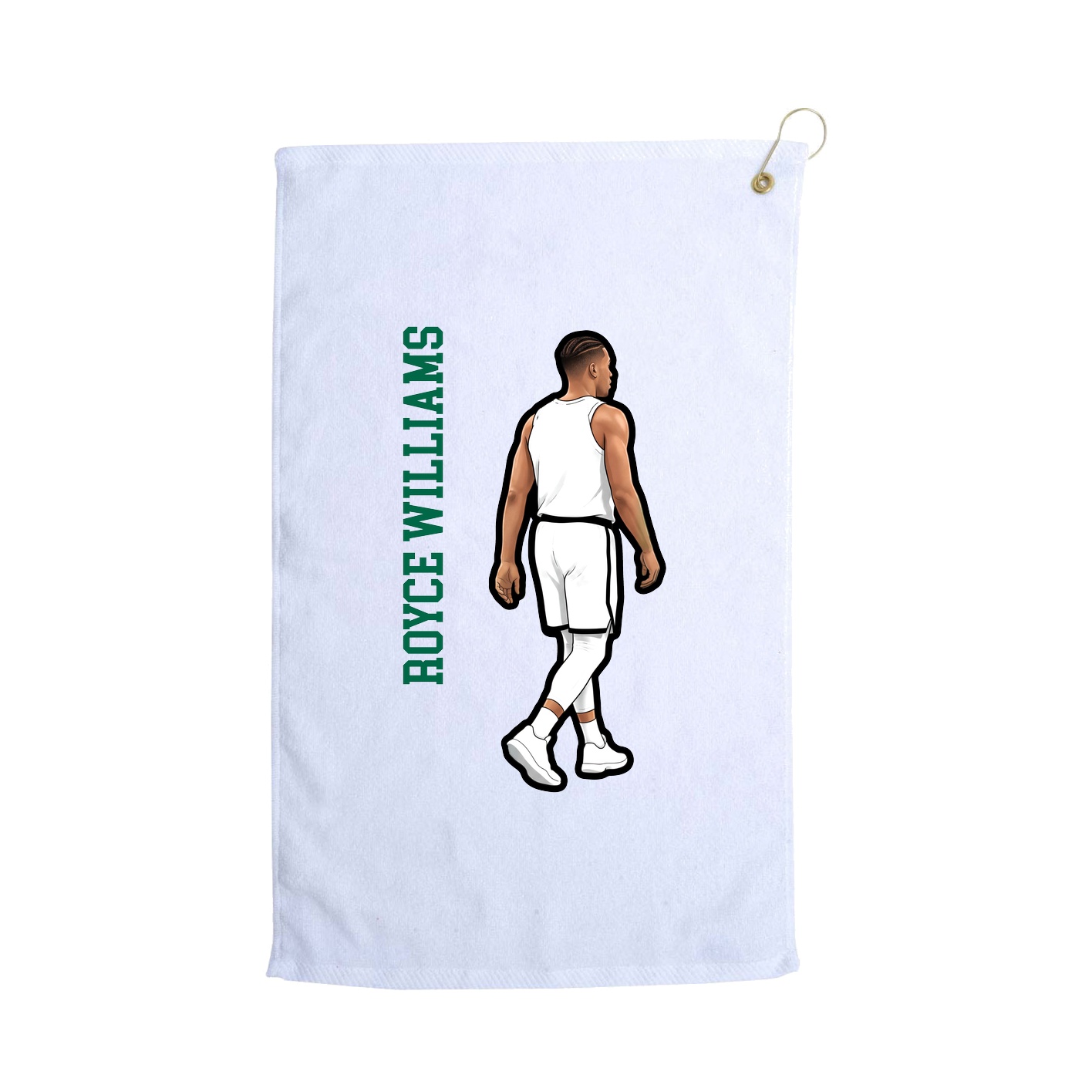 Golf Towel — Name Vertical in White