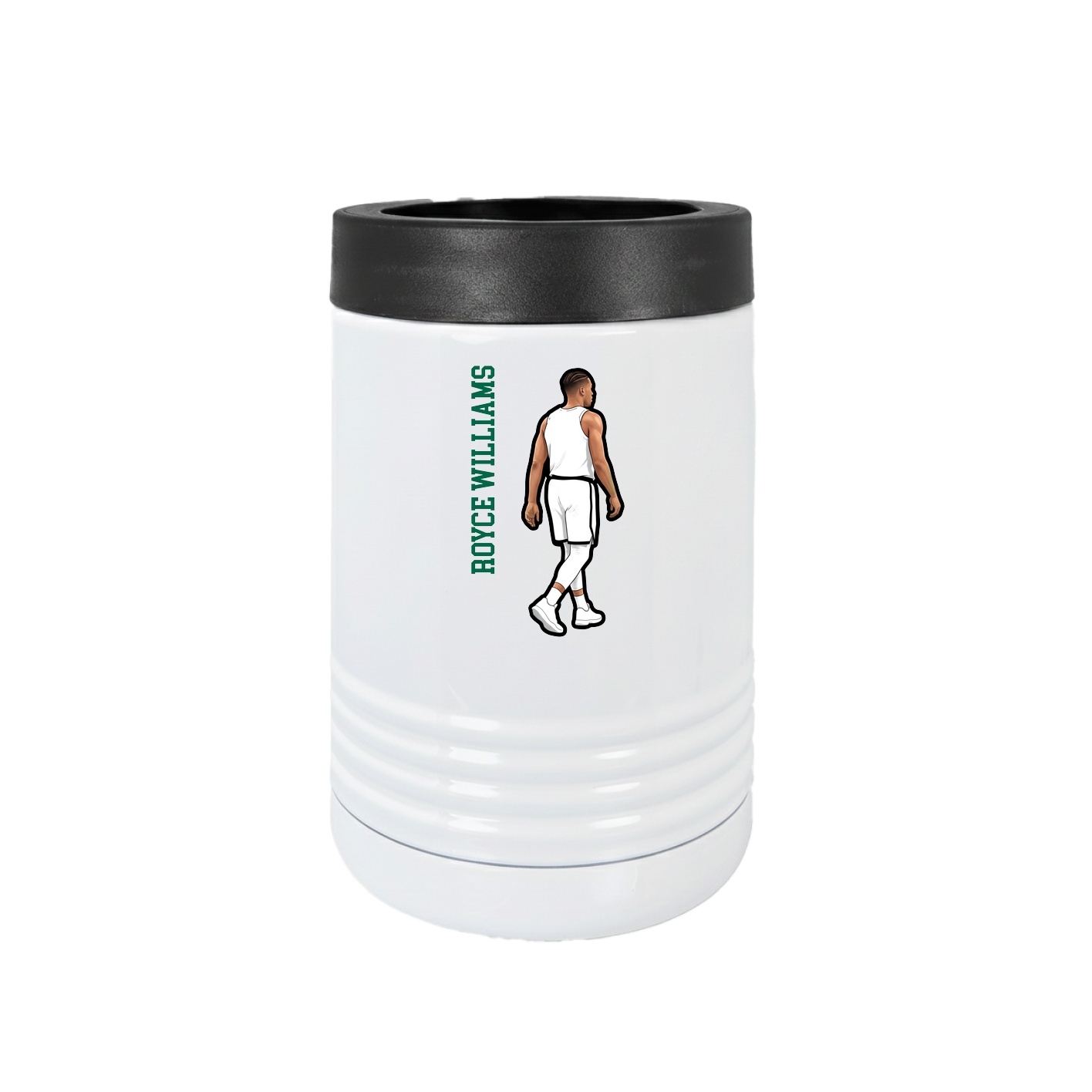 Beverage Holder — Name Vertical in White