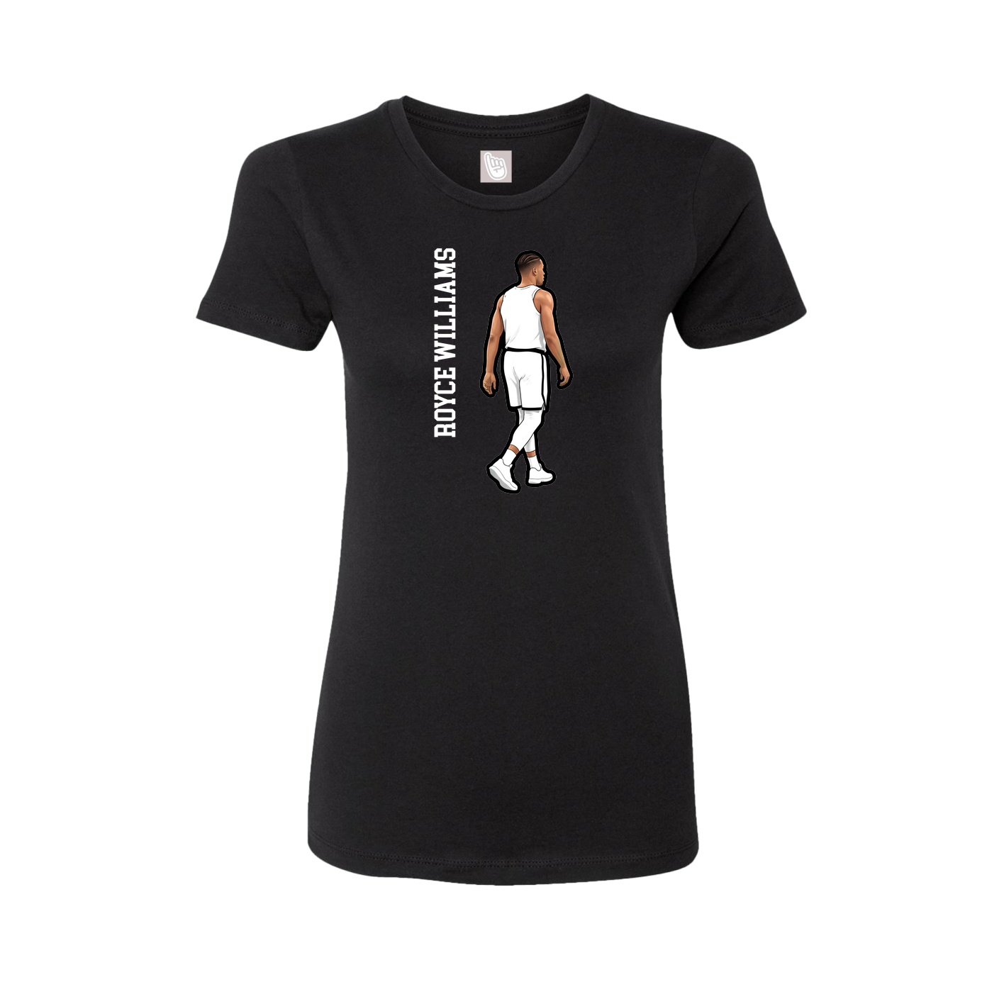 Fitted Women's Tee — Name Vertical in Black