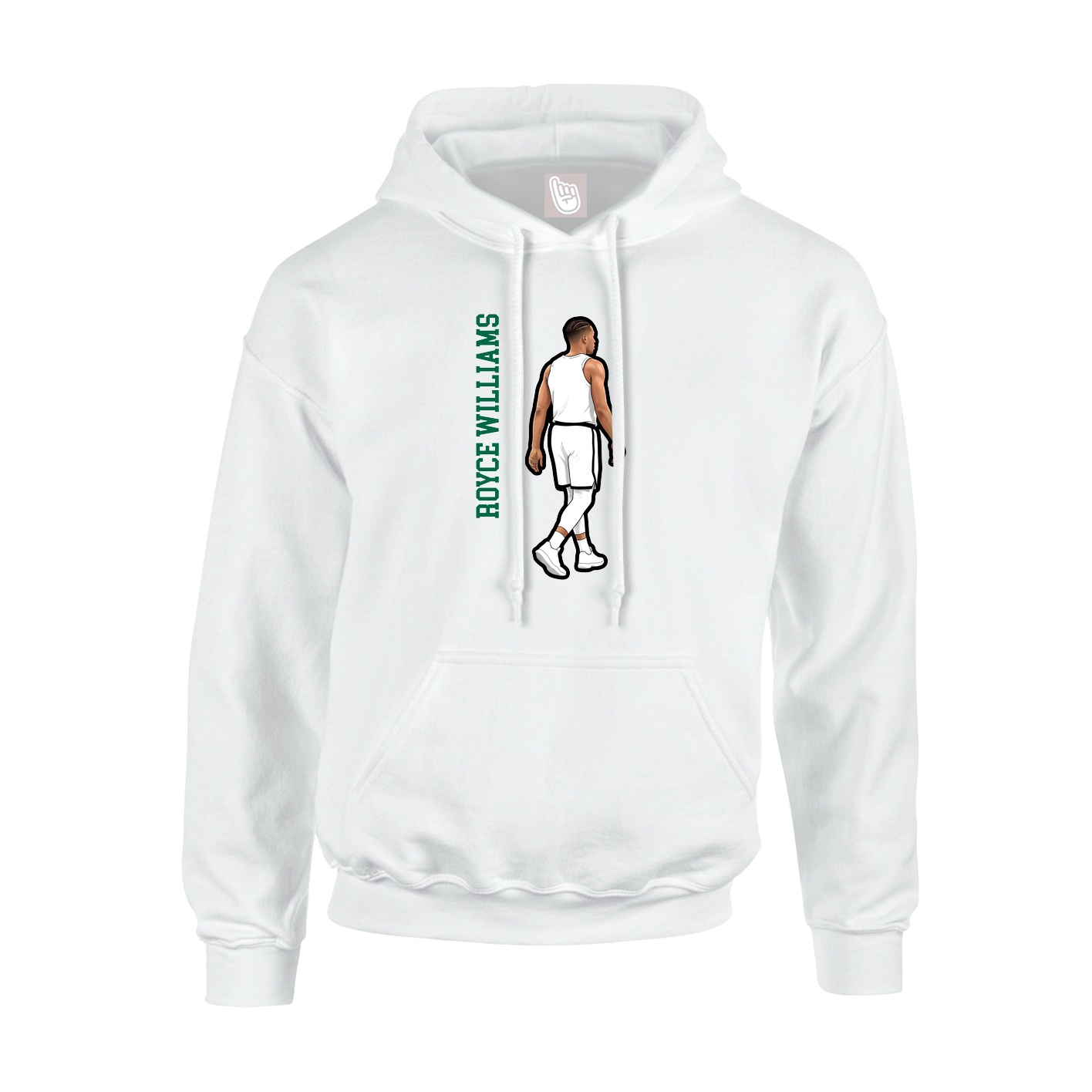 Hoodie — Name Vertical in White