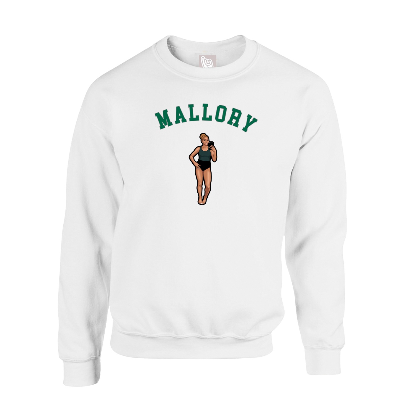 Fleece Crew — Shirsey Arch in White