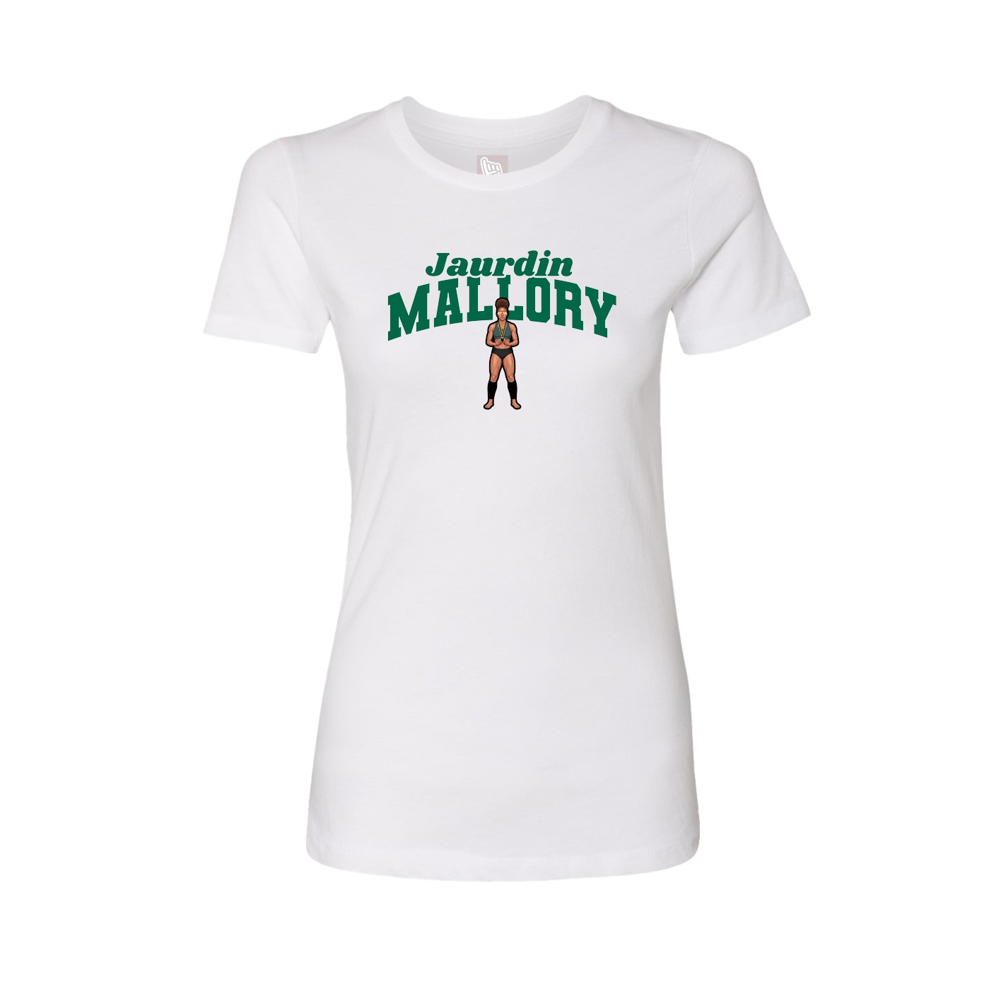 Fitted Women's Tee — Signature Arch in White