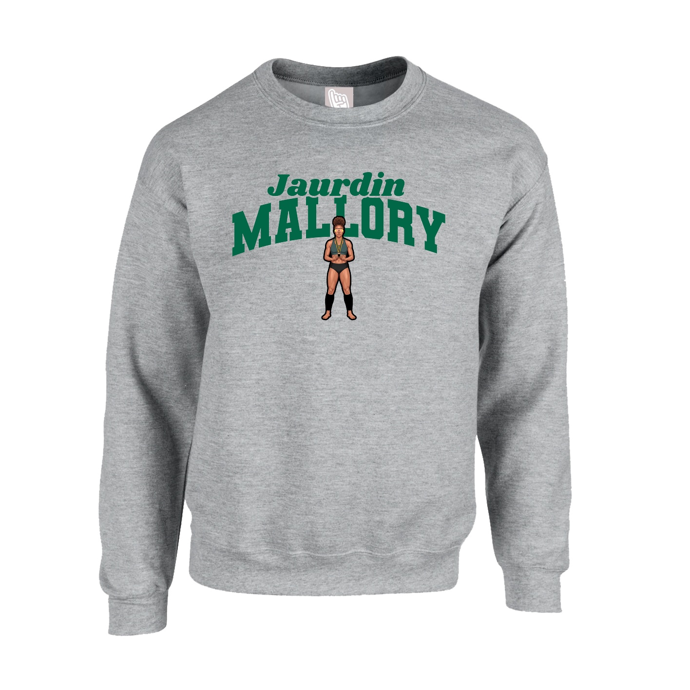 Fleece Crew — Signature Arch in Grey