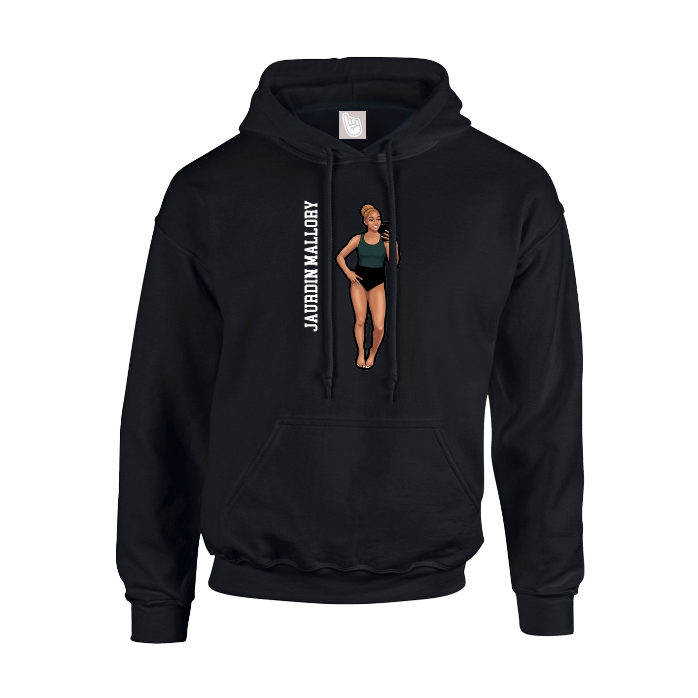 Youth Hoodie — Name Vertical in Black