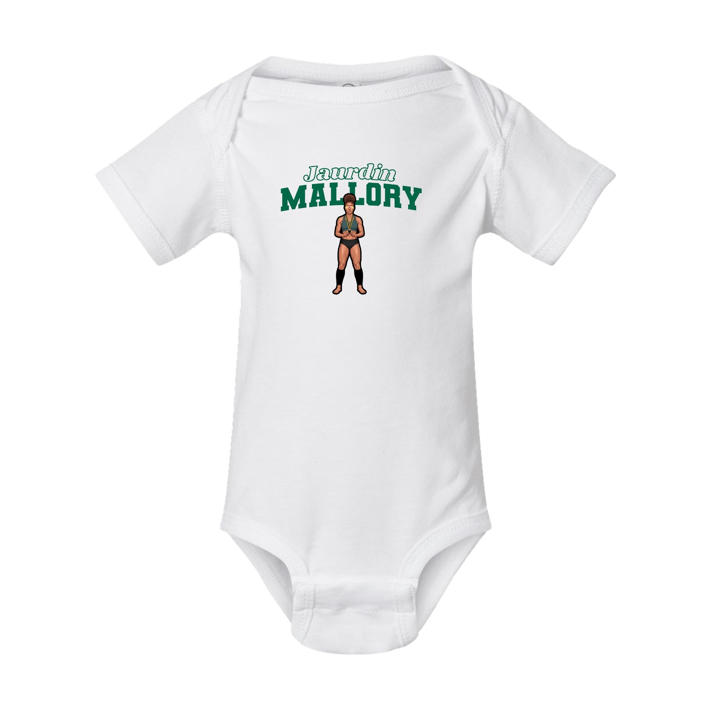 Baby Onesie — Name Arch in White
