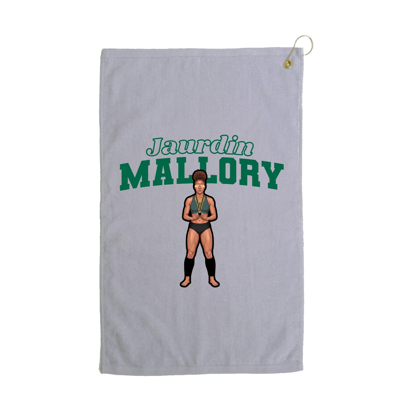 Golf Towel — Name Arch in Grey