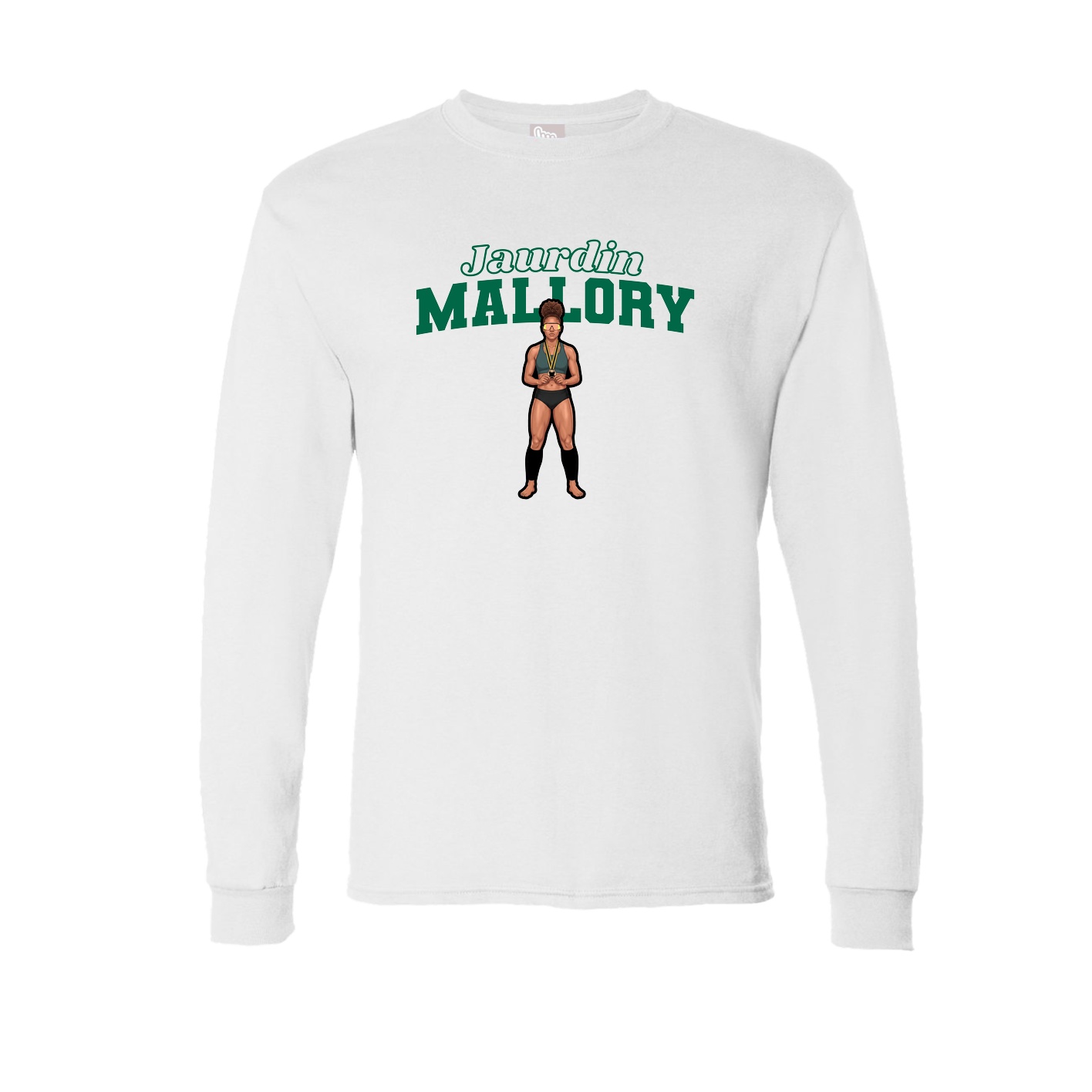 Long Sleeve Tee — Name Arch in White