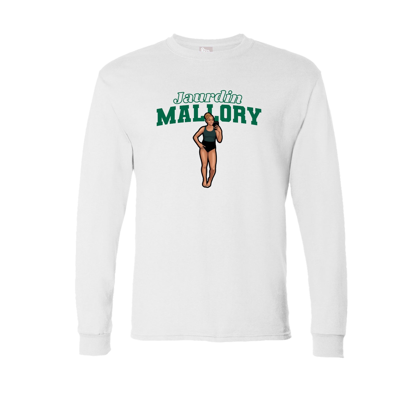 Long Sleeve Tee — Name Arch in White