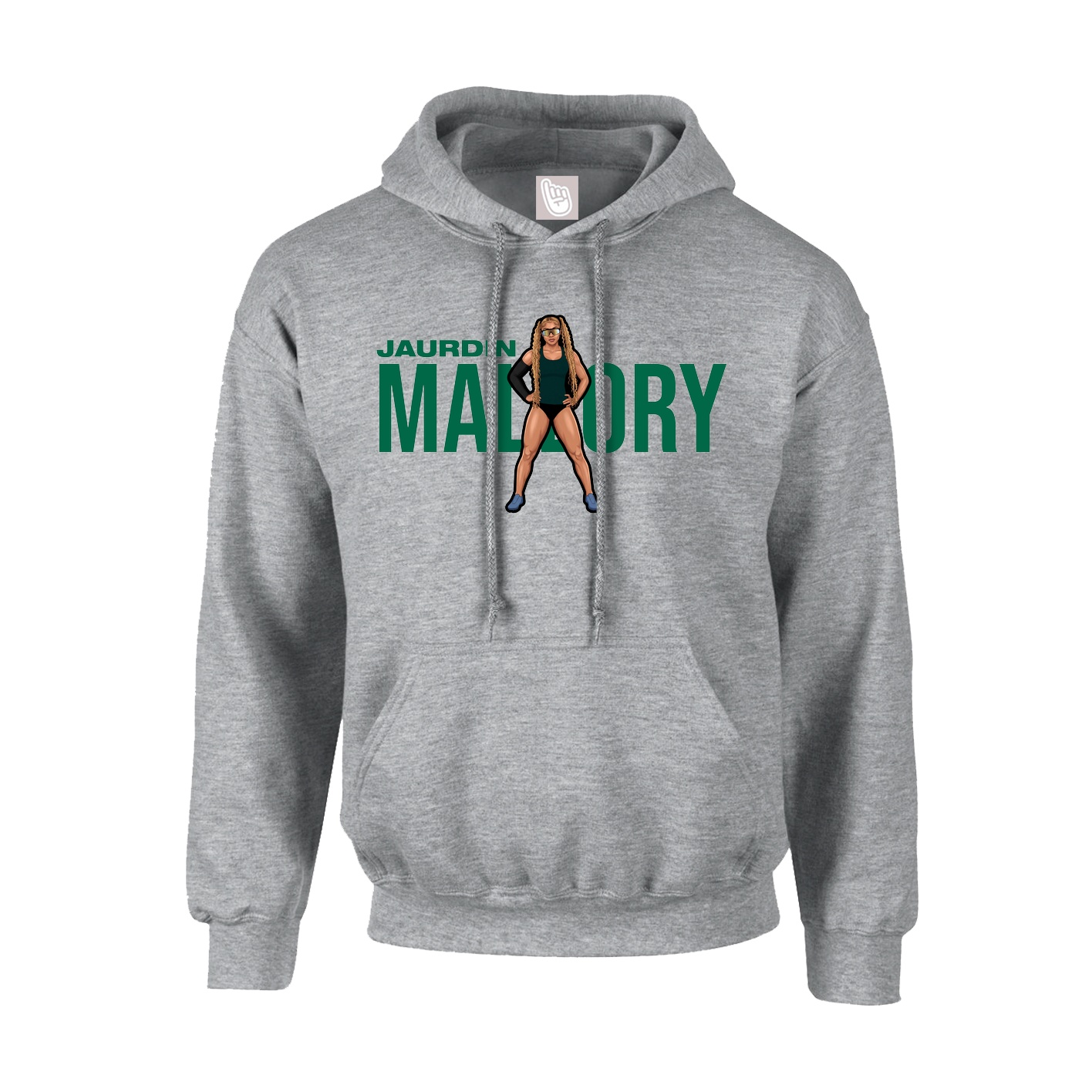 Youth Hoodie — Player Name in Grey