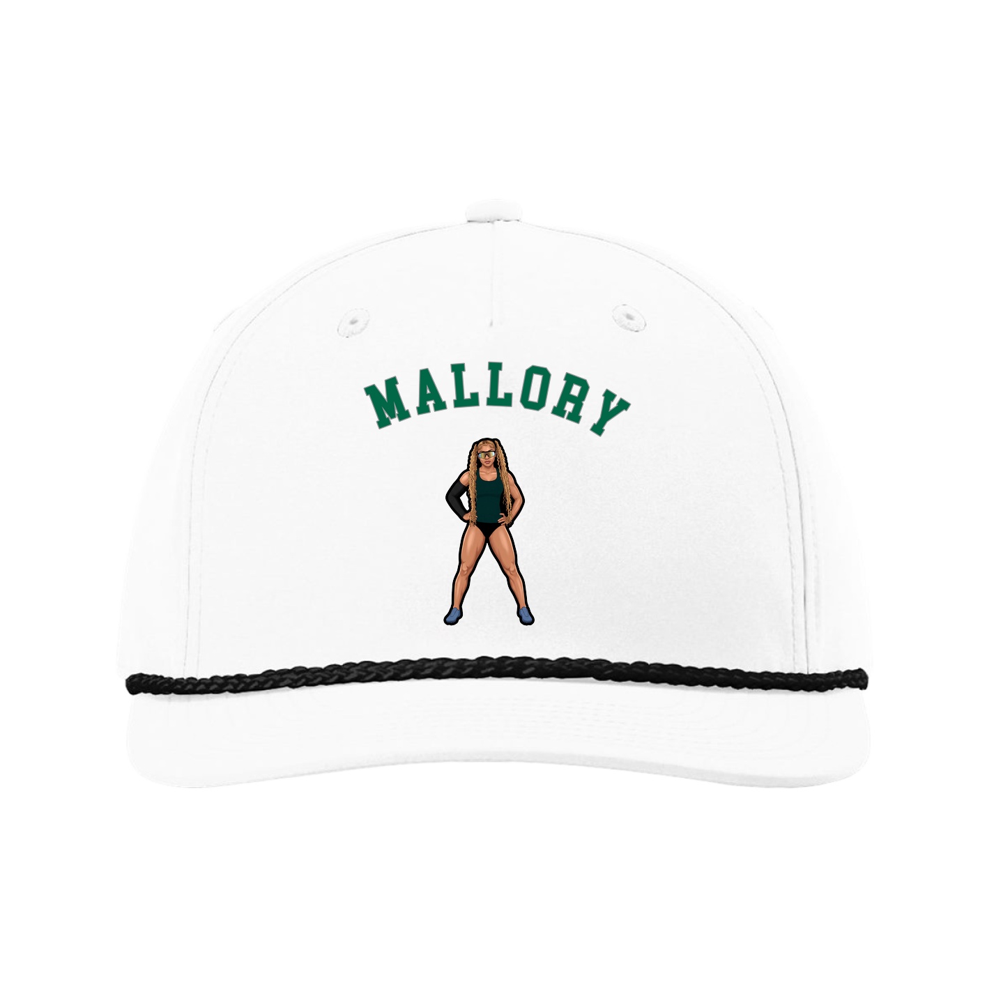 Five-Panel Classic Rope Cap — Shirsey Arch in White