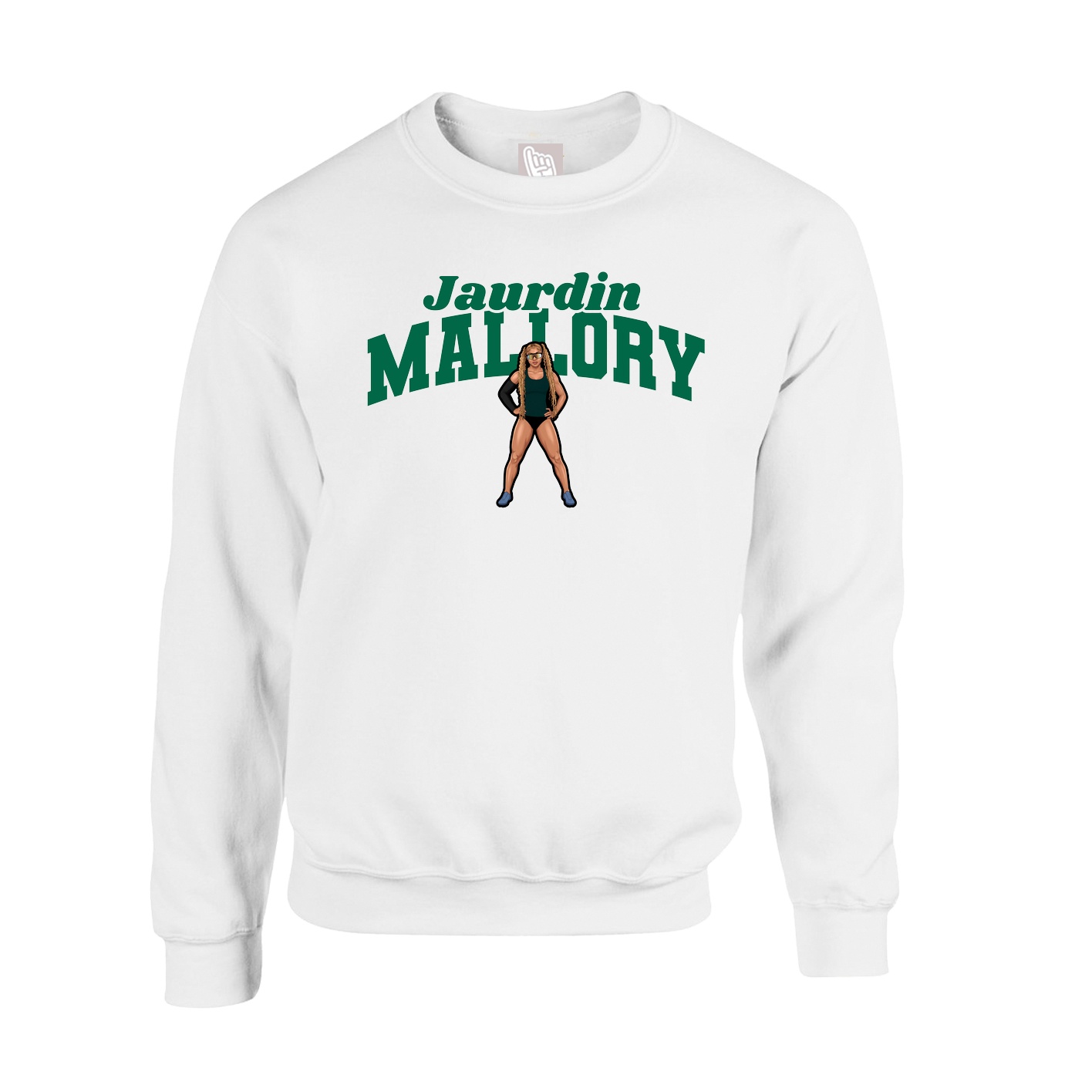 Fleece Crew — Signature Arch in White