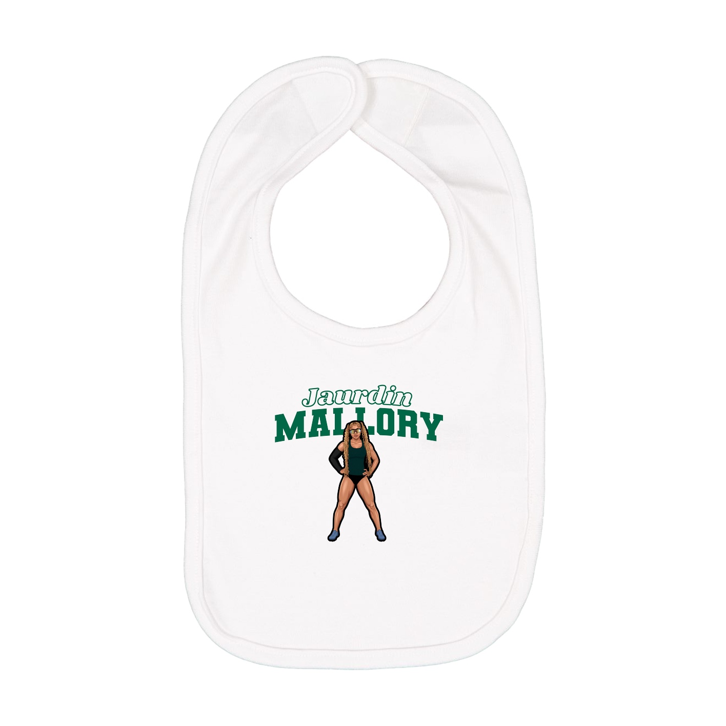 Infant Bib — Name Arch in White