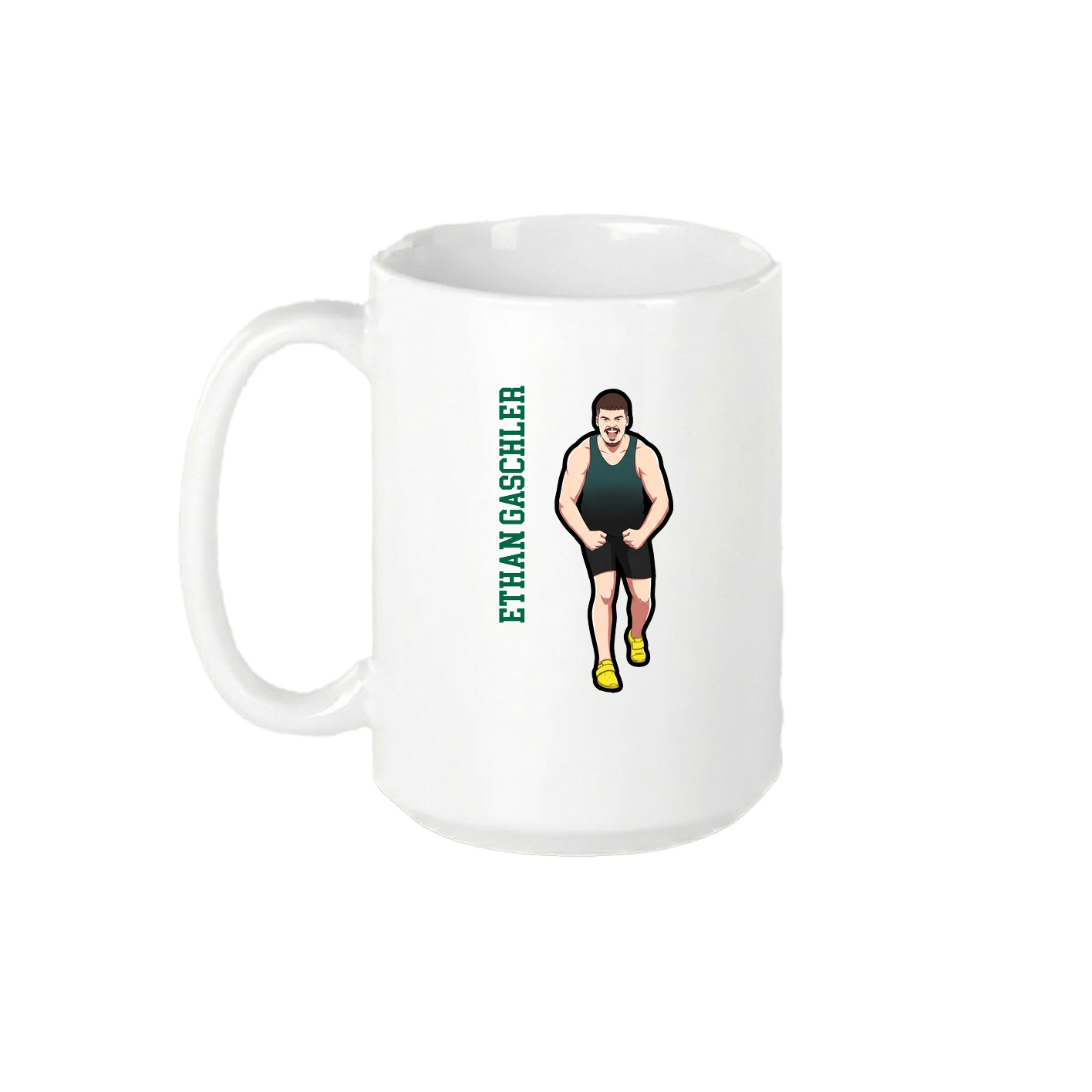 15oz Coffee Mug — Name Vertical in White