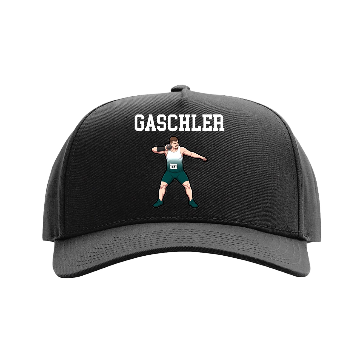 Full Fabric Five-Panel Champ Cap — Shirsey in Black