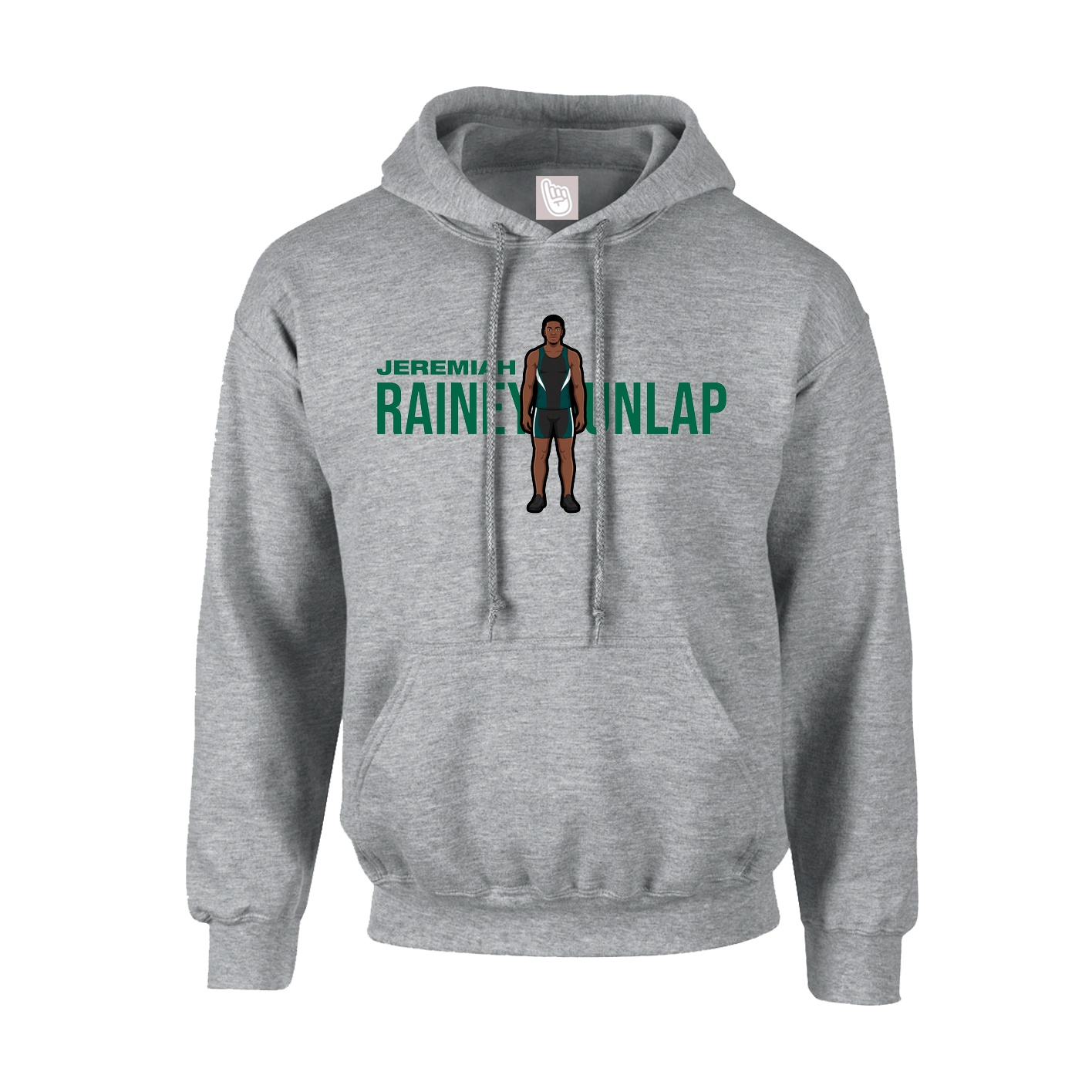 Youth Hoodie — Player Name in Grey