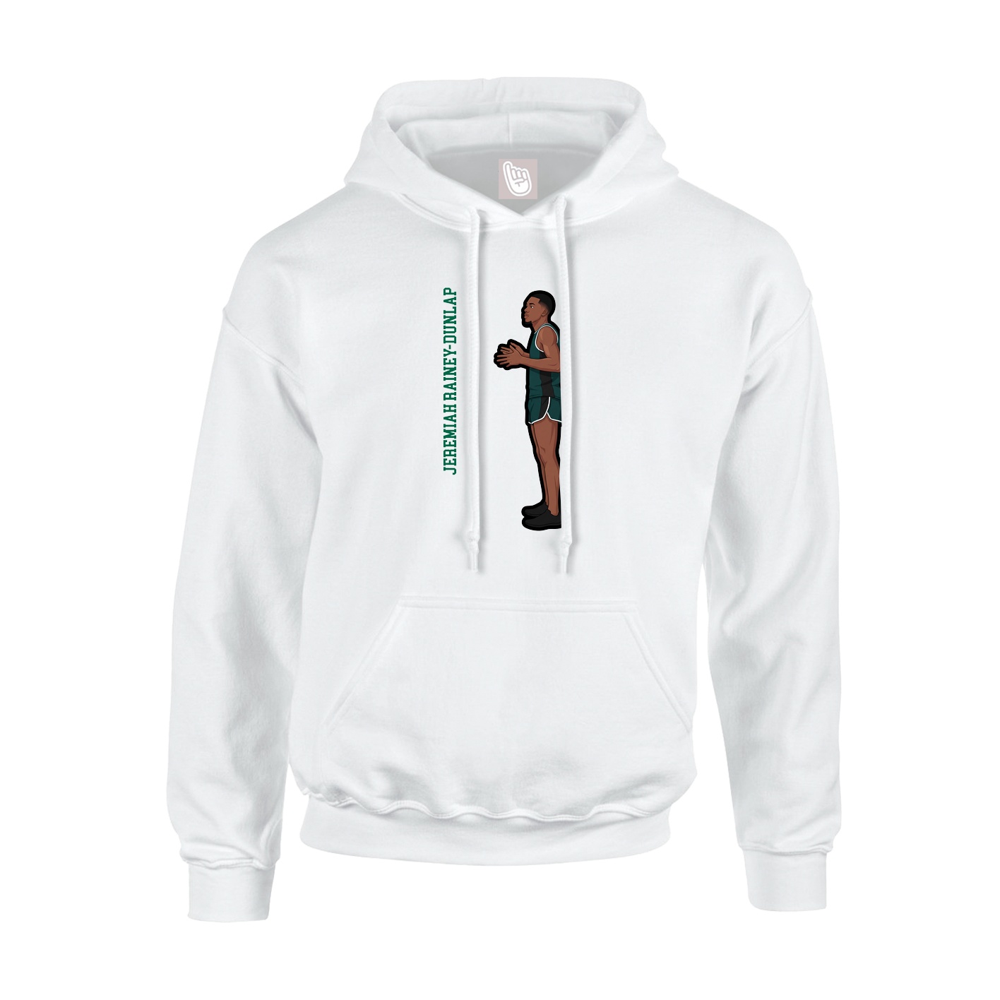 Hoodie — Name Vertical in White