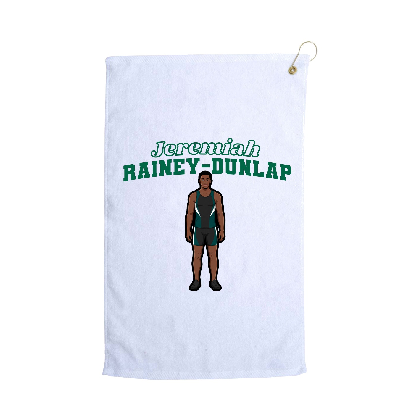 Golf Towel — Name Arch in White