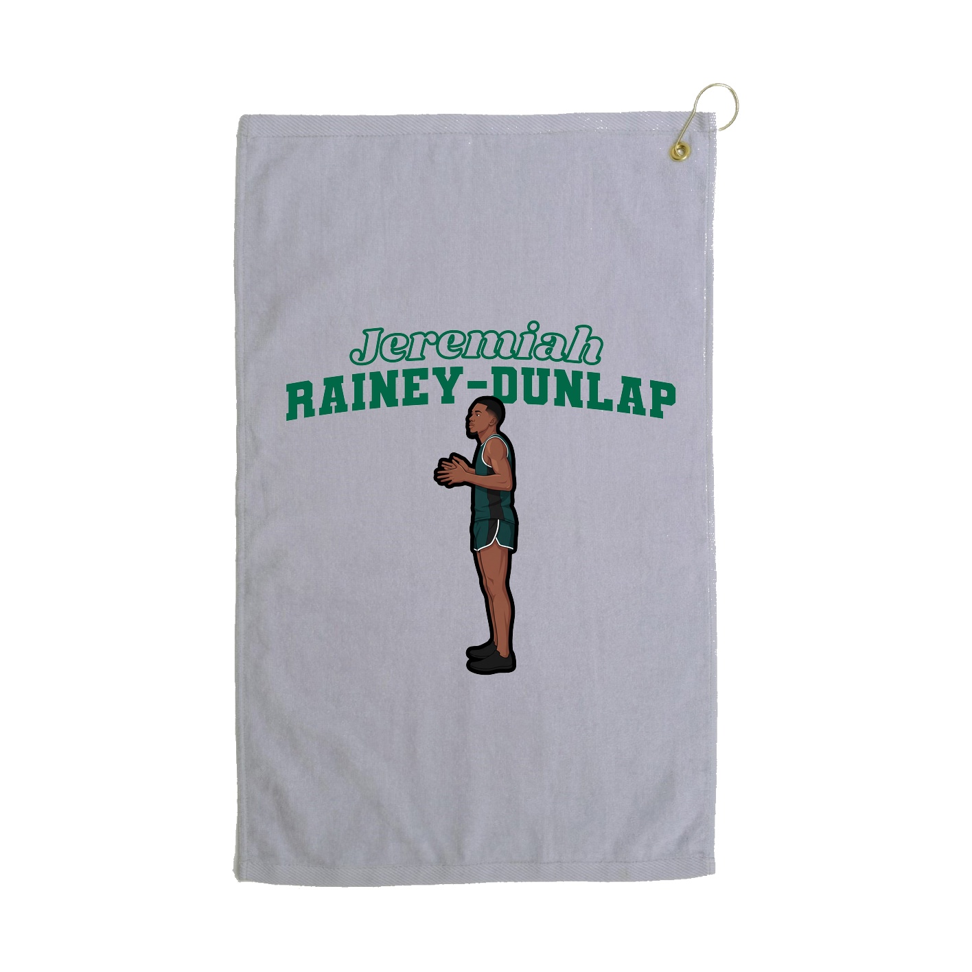 Golf Towel — Name Arch in Grey