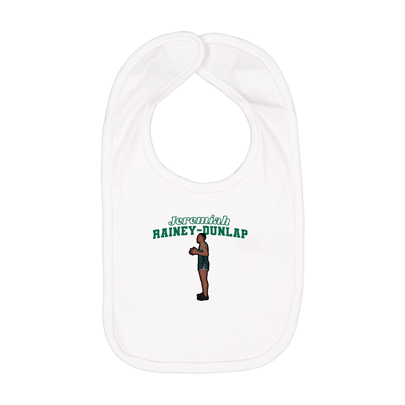 Infant Bib — Name Arch in White