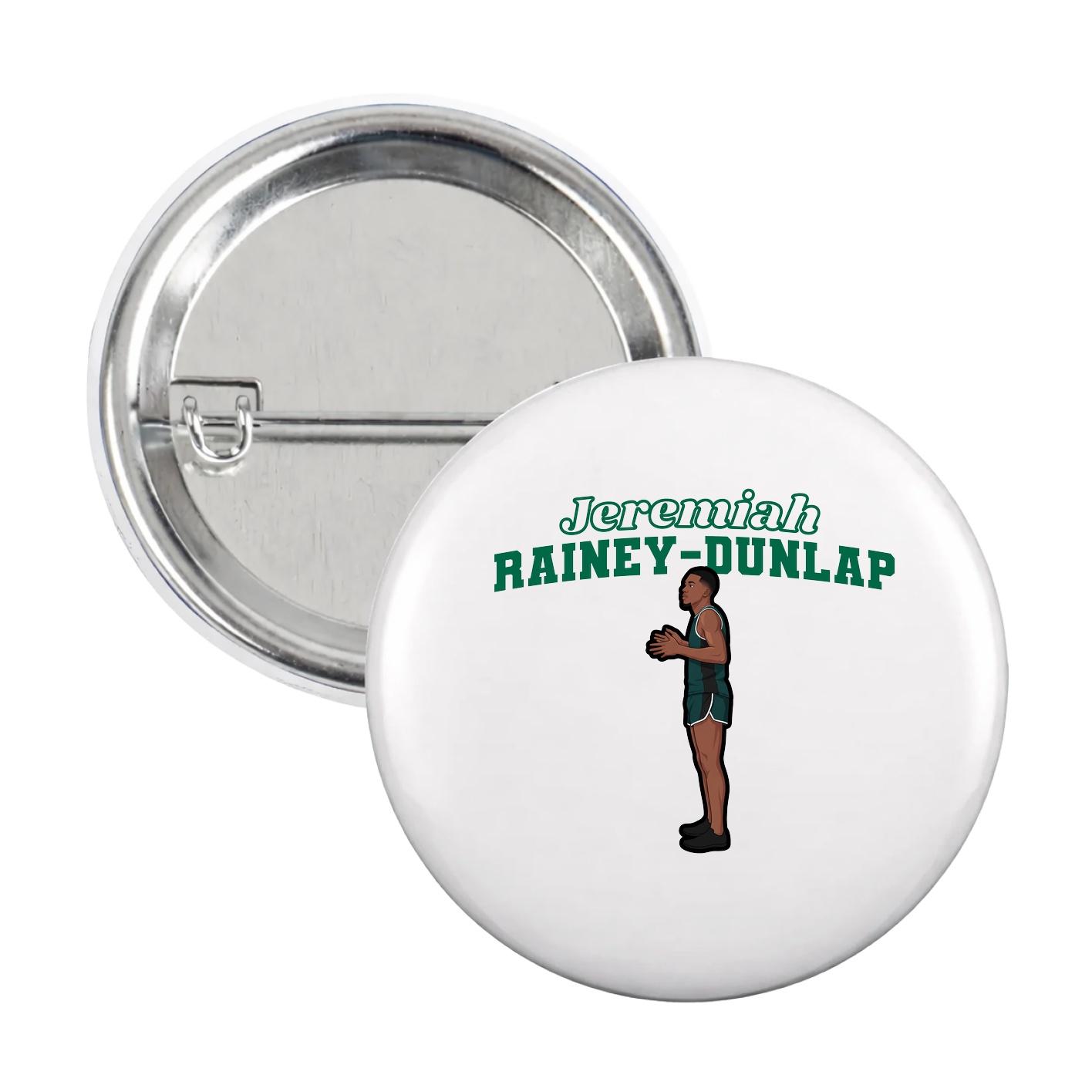 Game Day Button — Name Arch in White