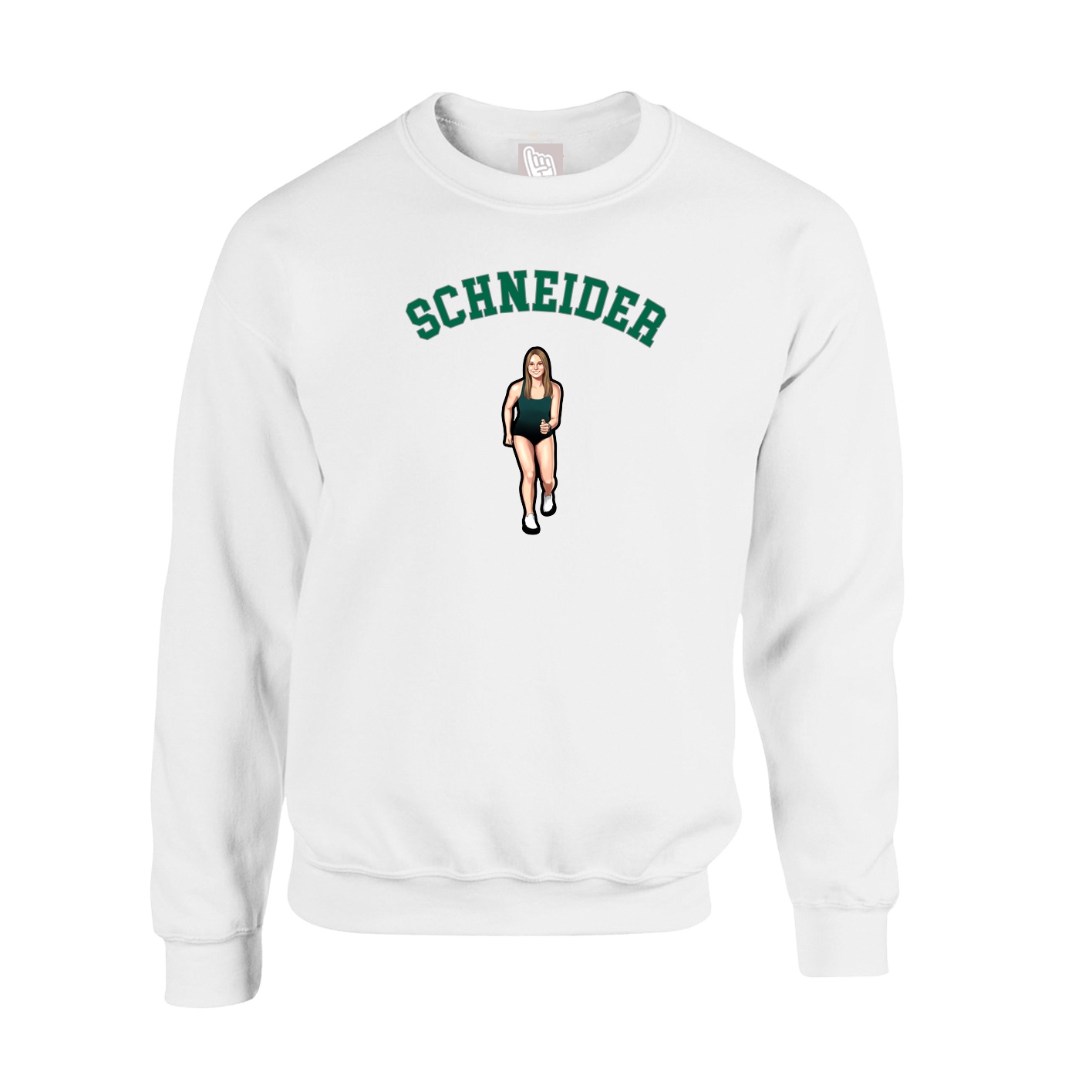 Fleece Crew — Shirsey Arch in White