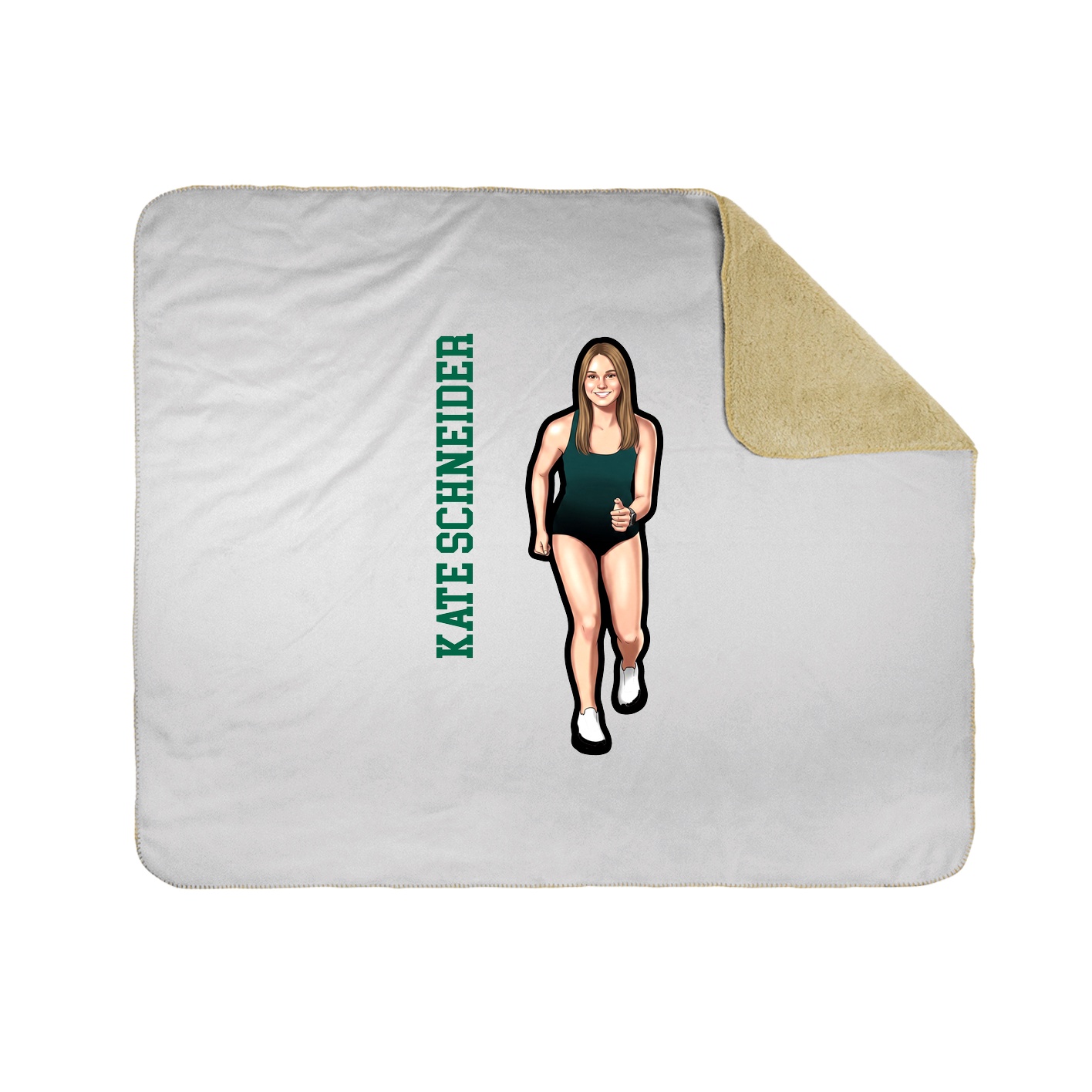 Throw Blanket — Name Vertical in White