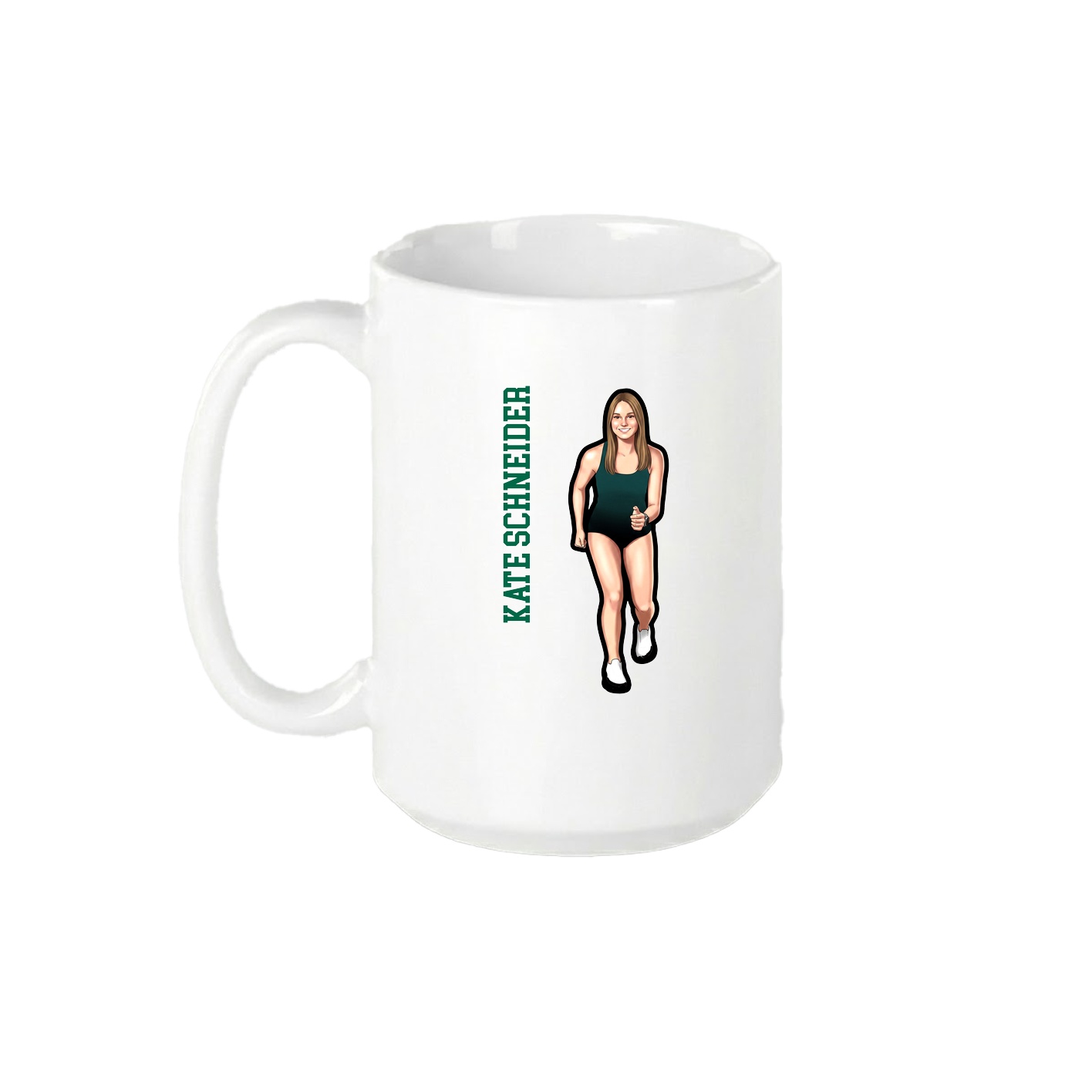 15oz Coffee Mug — Name Vertical in White