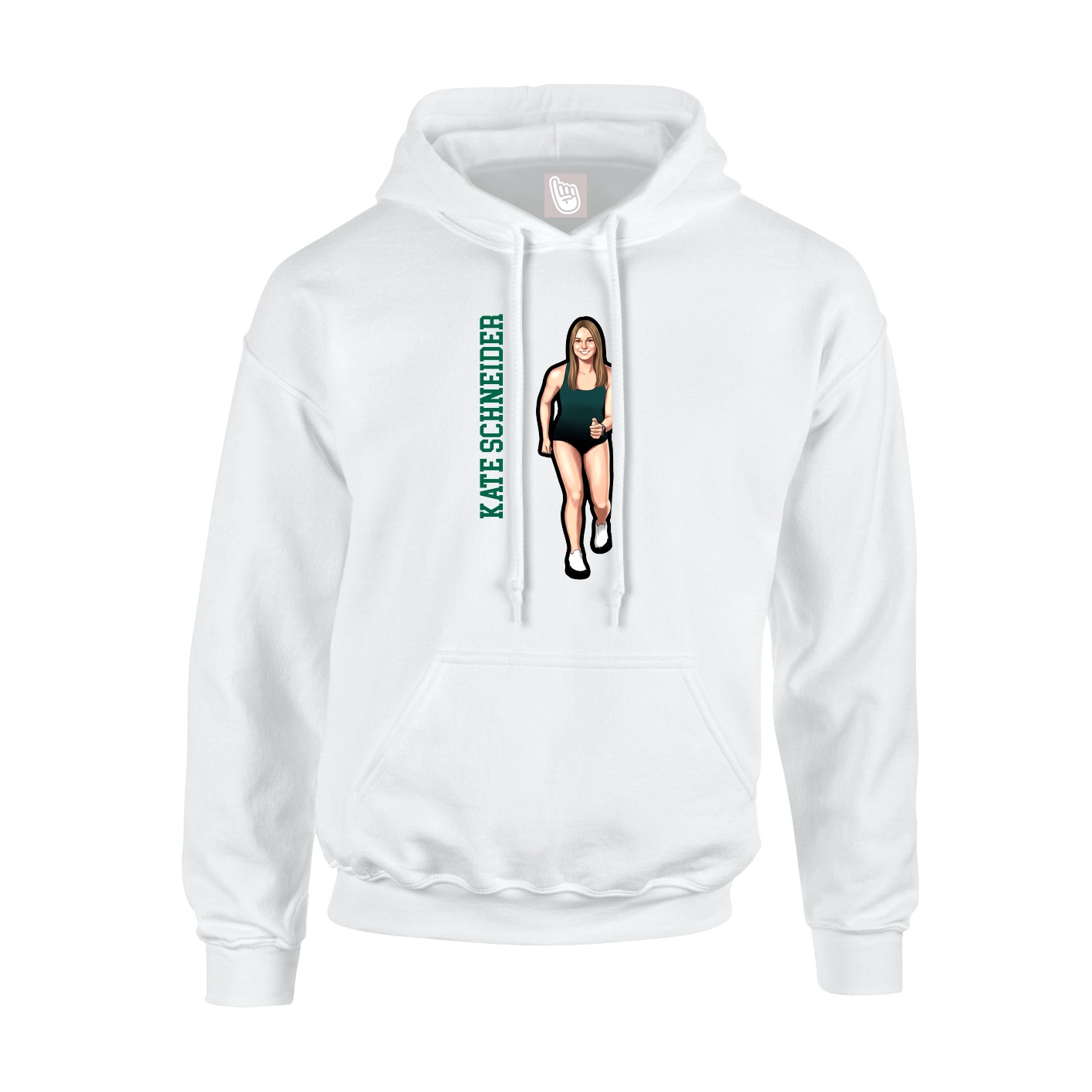 Hoodie — Name Vertical in White