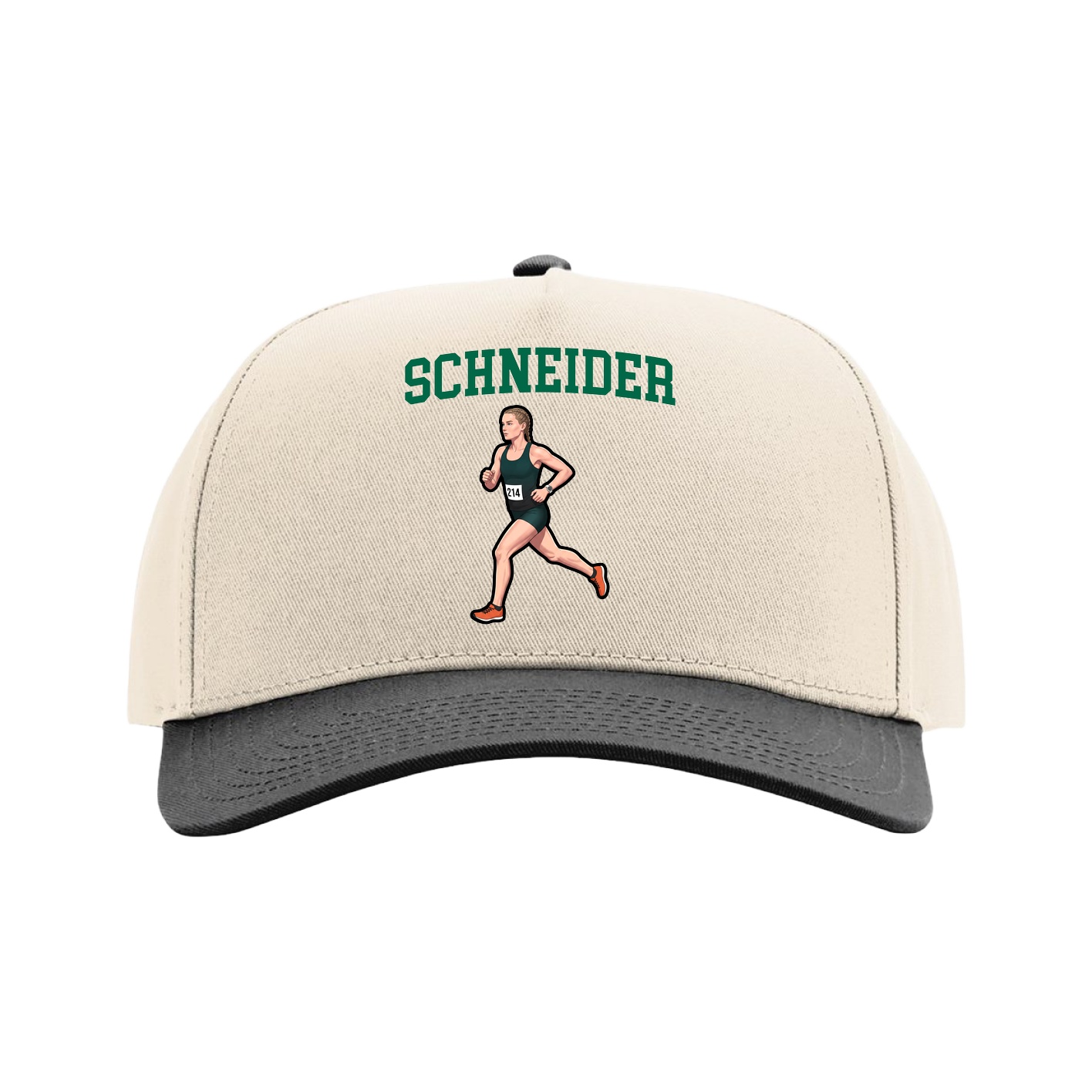 Full Fabric Five-Panel Champ Cap — Shirsey in Cream/Black