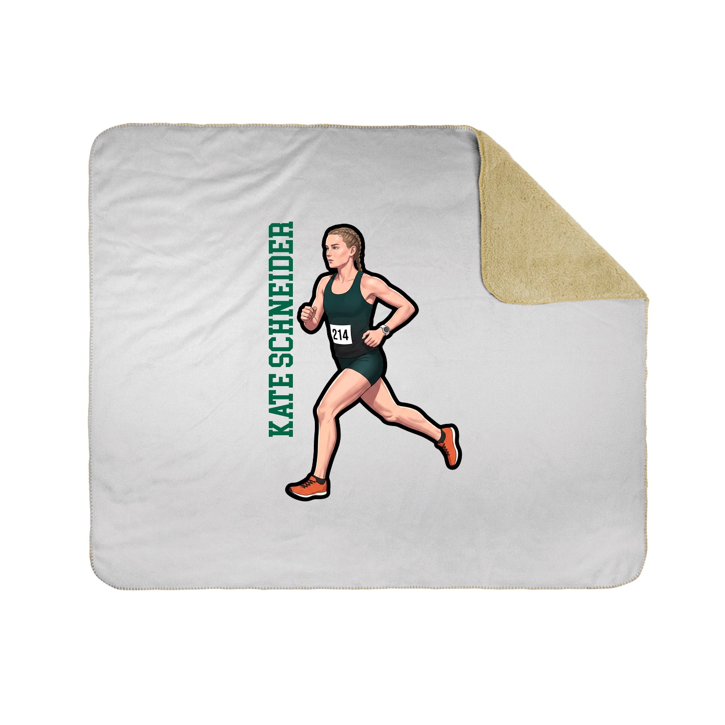 Throw Blanket — Name Vertical in White