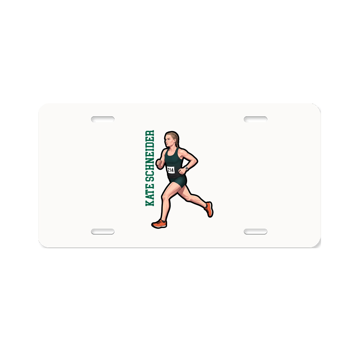 License Plate — Name Vertical in Classic