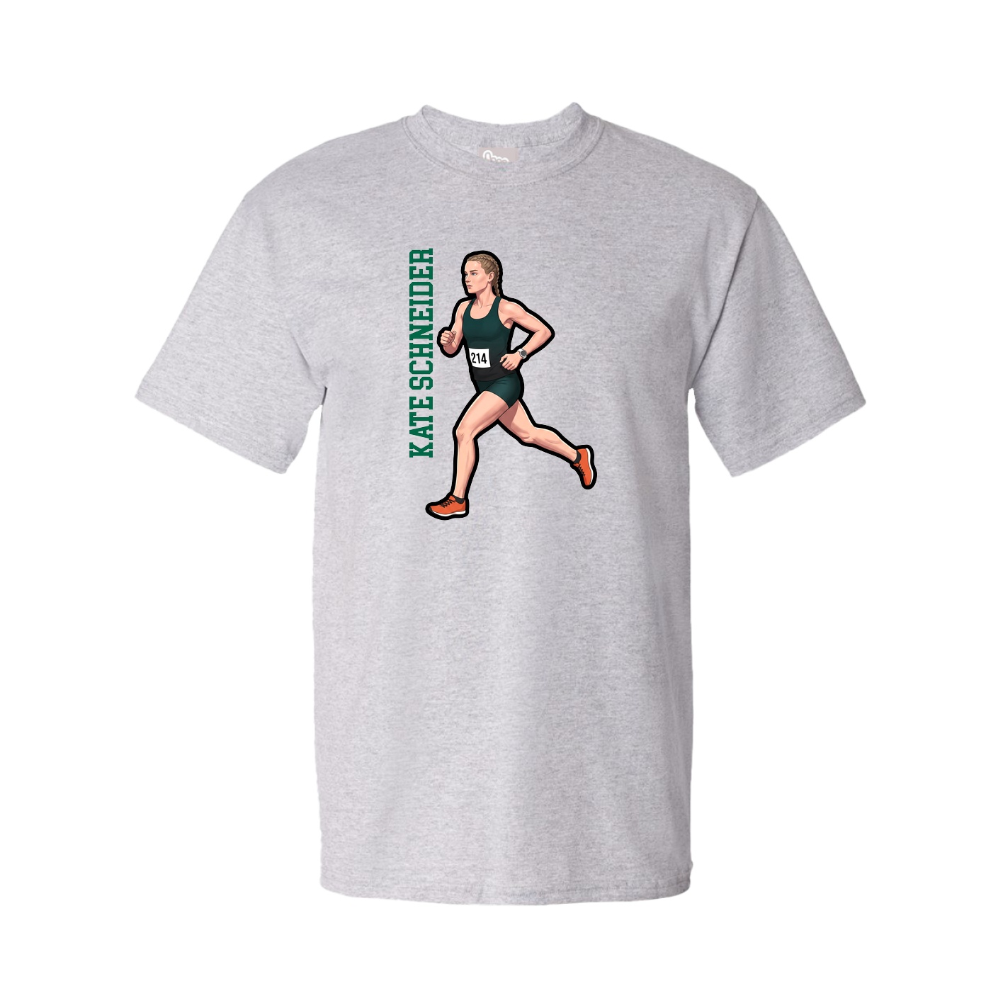 Youth Tee — Name Vertical in Grey