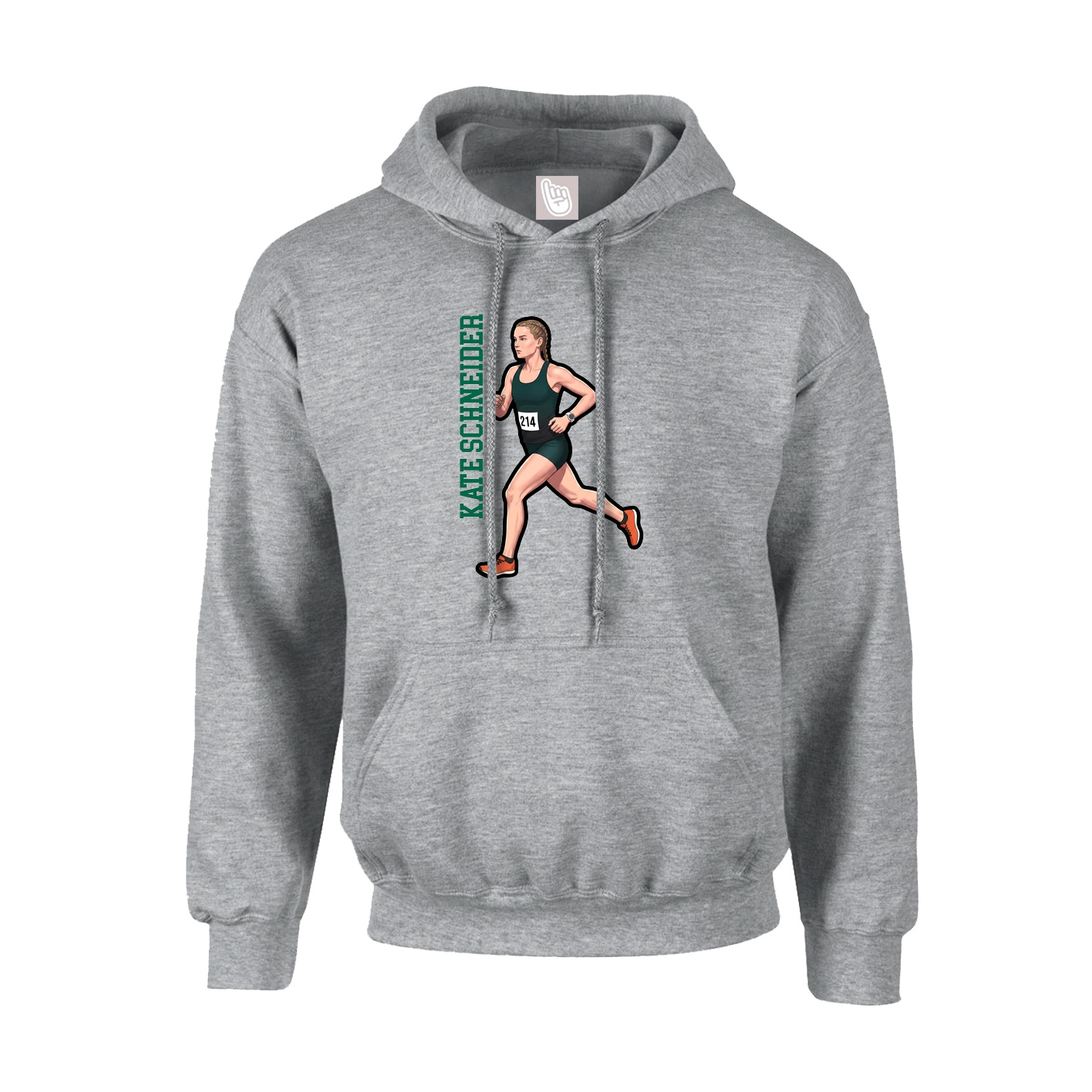 Hoodie — Name Vertical in Grey