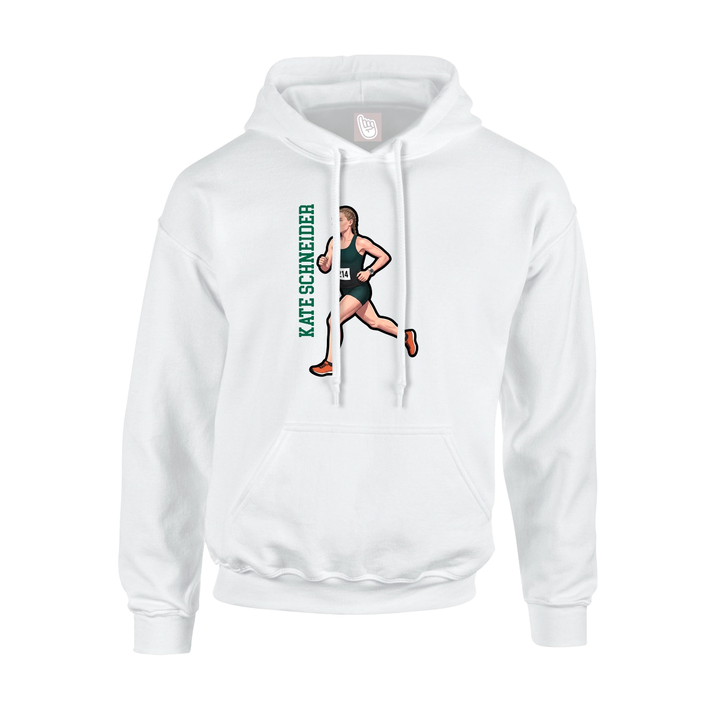 Youth Hoodie — Name Vertical in White