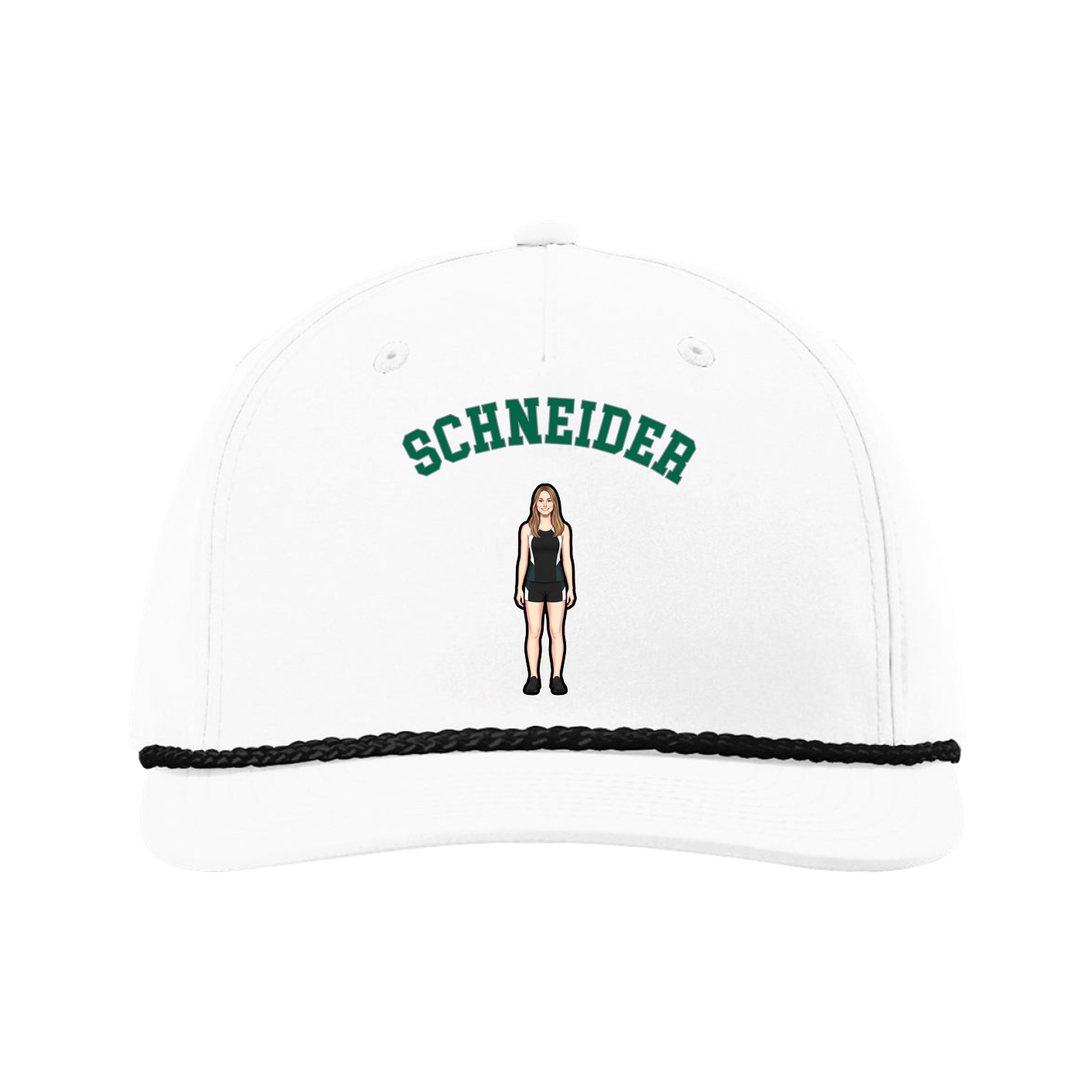 Five-Panel Classic Rope Cap — Shirsey Arch in White