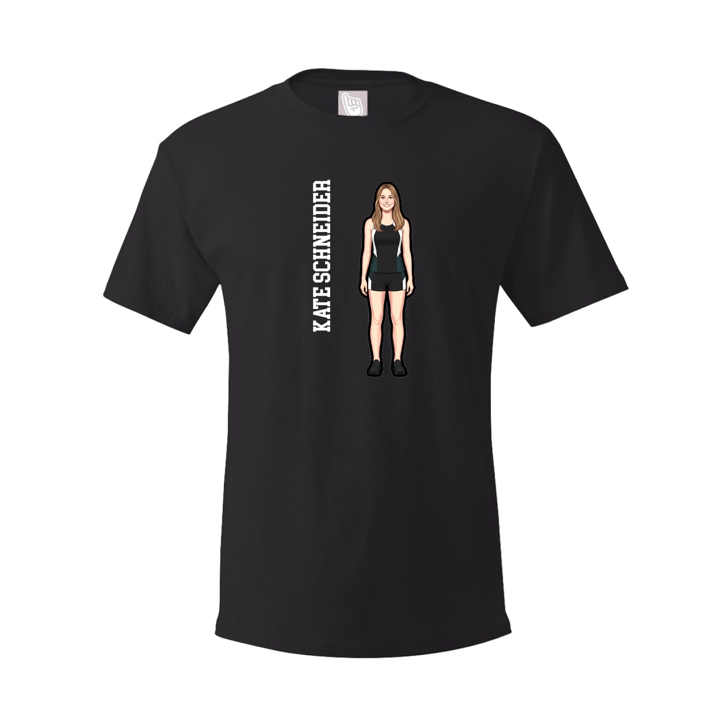 Youth Tee — Name Vertical in Black