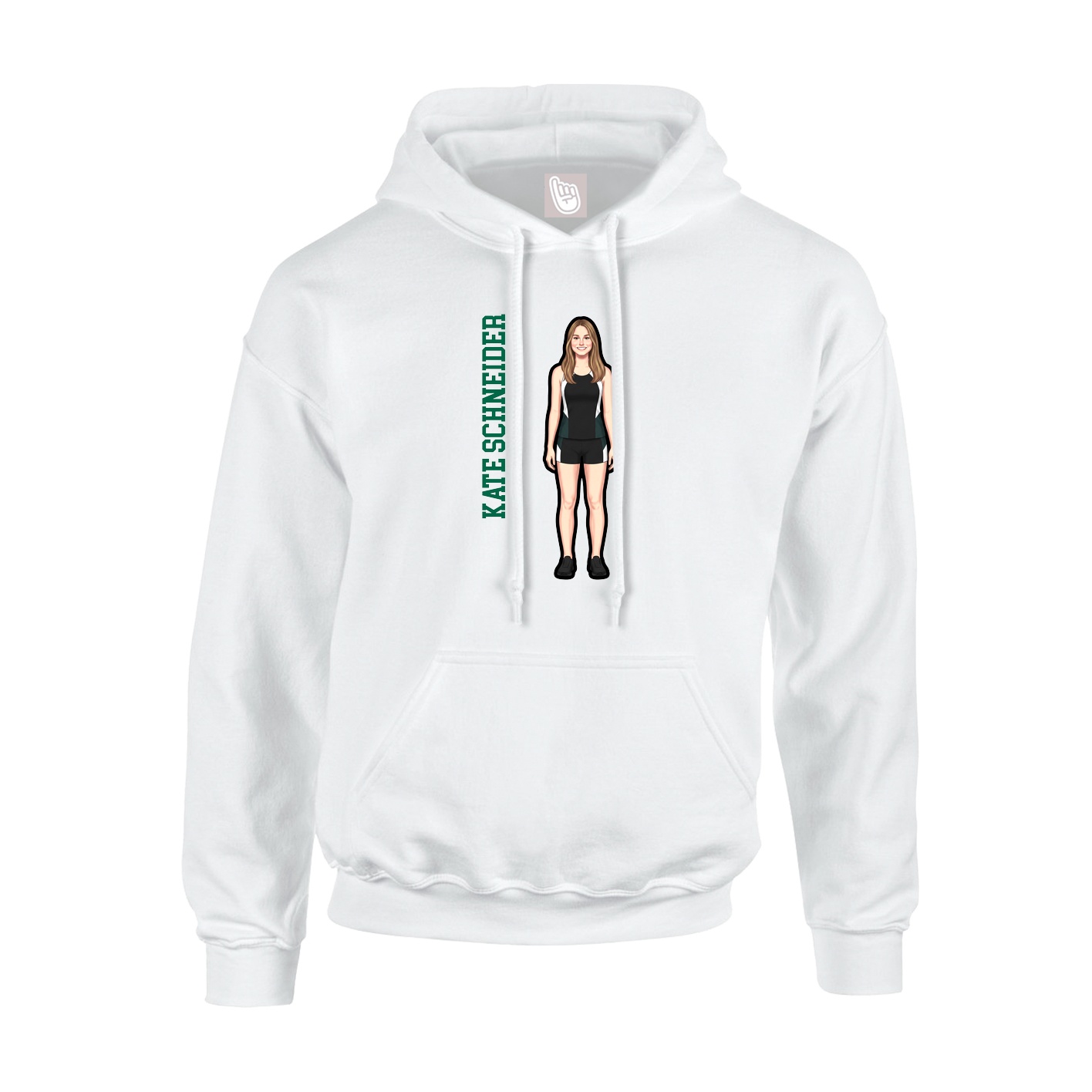 Hoodie — Name Vertical in White